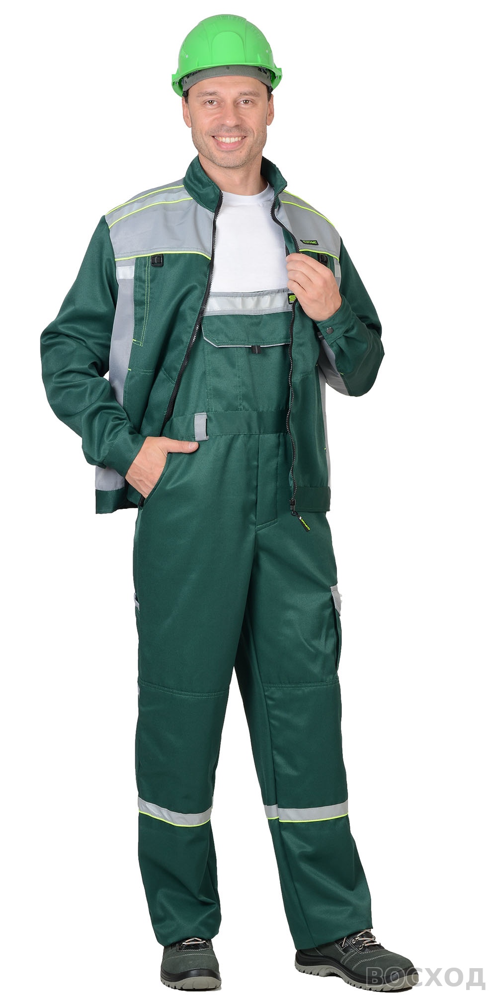 Костюм СИРИУС-ПРАКТИК-1 куртка, п/к со св. серым