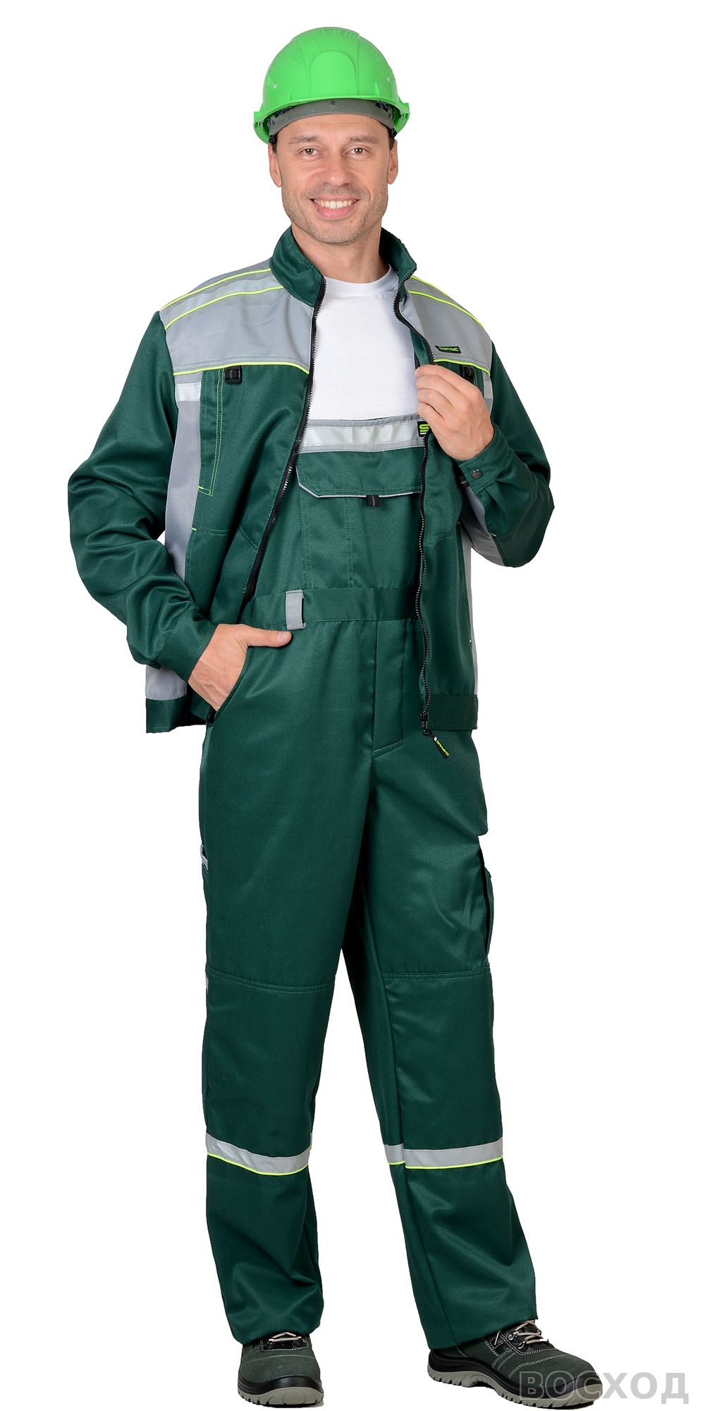 Костюм СИРИУС-ПРАКТИК-1 куртка, п/к со св. серым