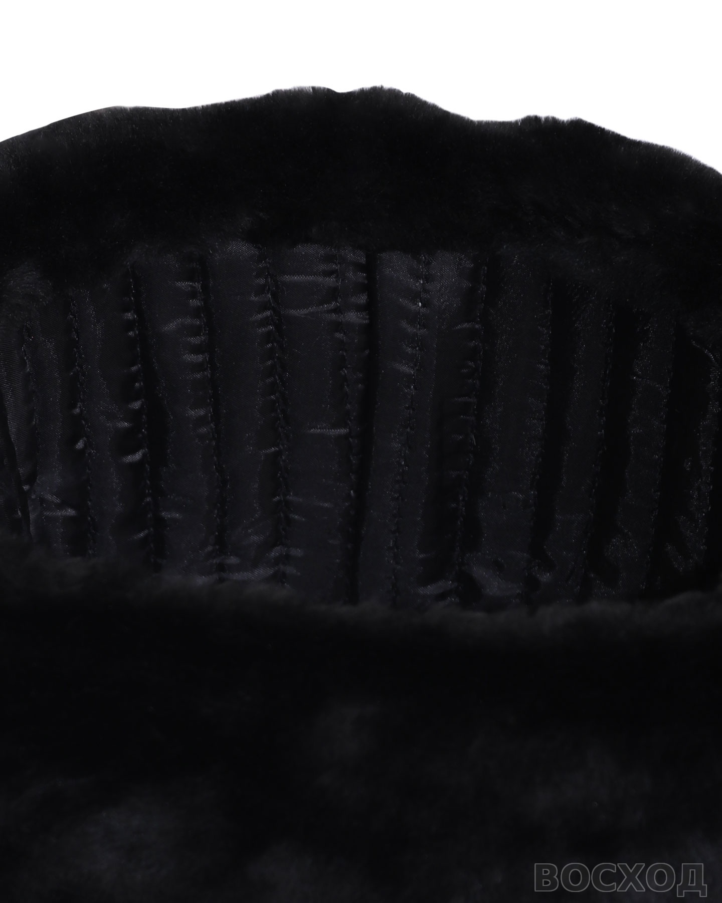 Шапка-ушанка (мутон искусственный) чёрная