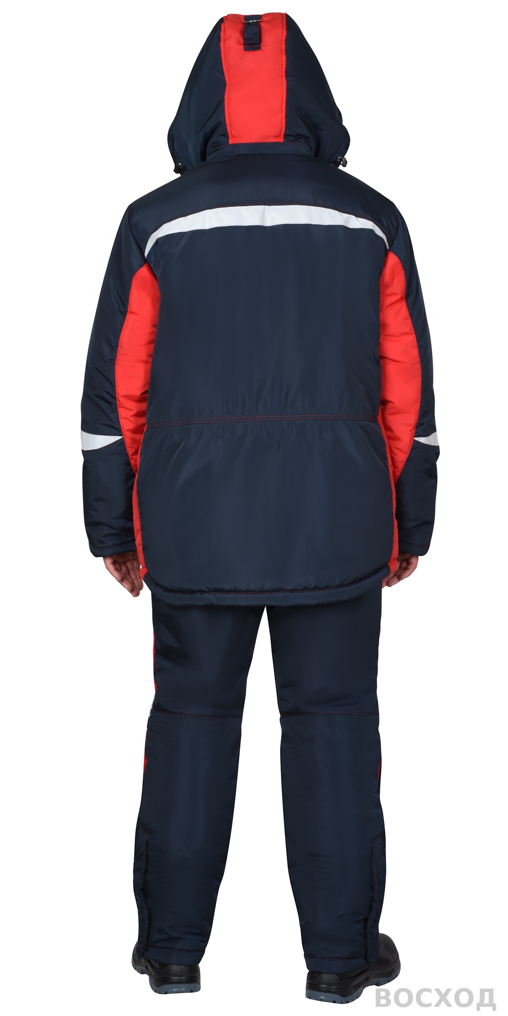 Костюм СИРИУС-САТУРН куртка длинная, брюки, тёмно- с красным и СОП