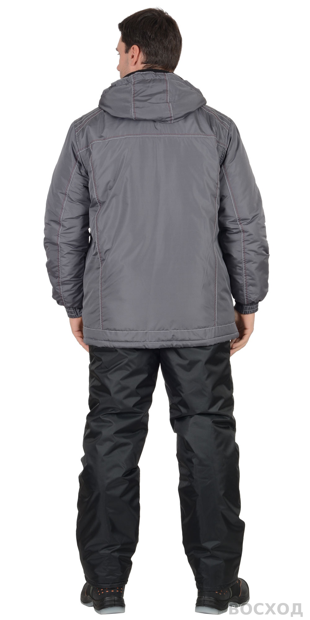 Куртка СИРИУС-АЛЕКС темно-серая с красной отделкой