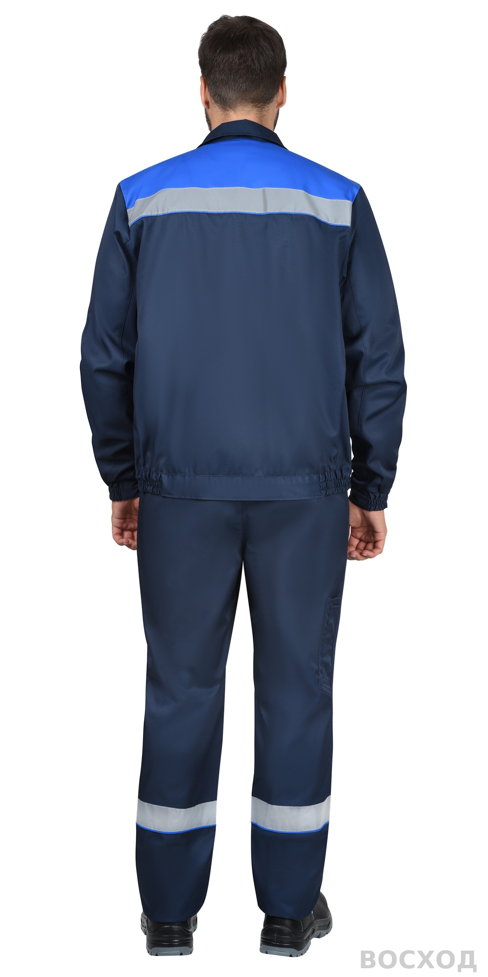 Костюм СИРИУС-МАСТЕР-РОСС куртка кор., п/к, тёмно- с васильковым и СОП