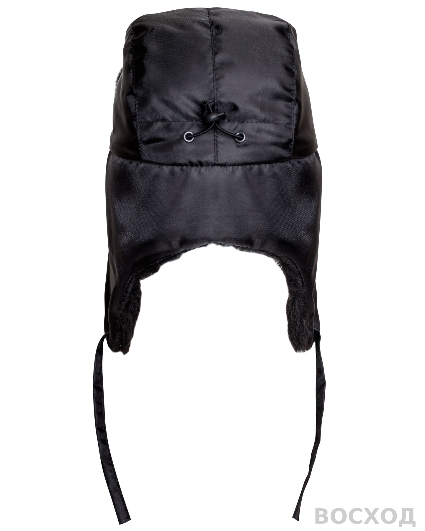 Шапка-ушанка СИРИУС-ЛЮКС черная (тк. Оксфорд)