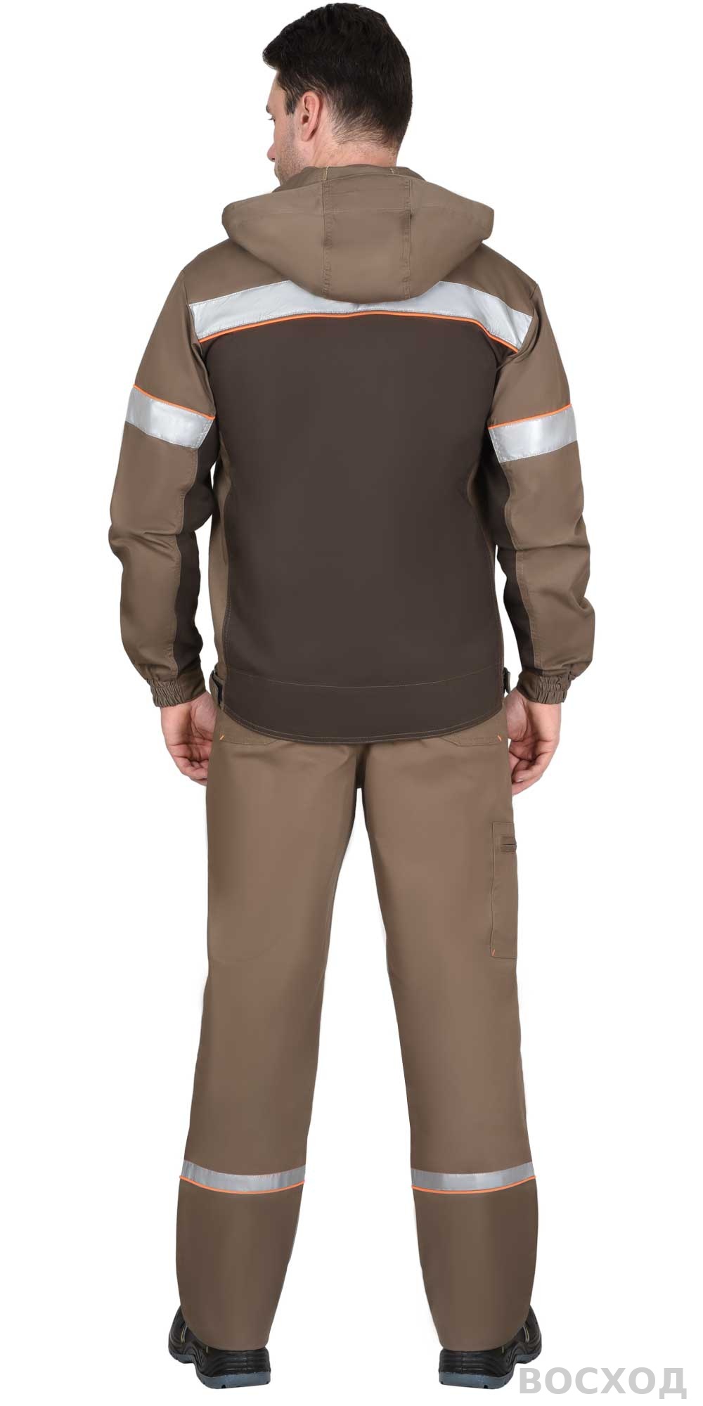 Костюм СИРИУС-РОДОС куртка, брюки, светло- с темно-коричневым