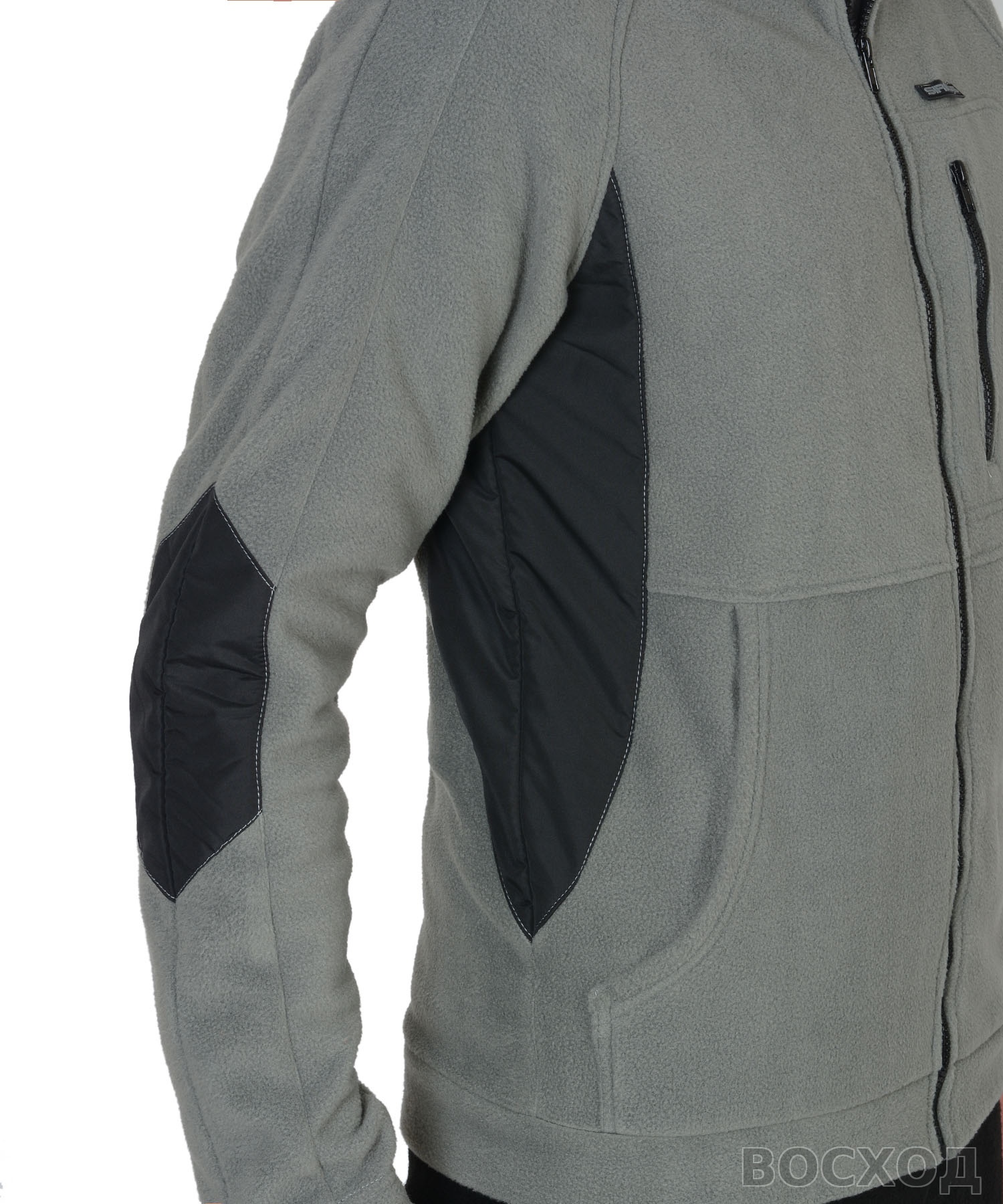 Куртка флисовая СИРИУС-АКТИВ серая отделка черная