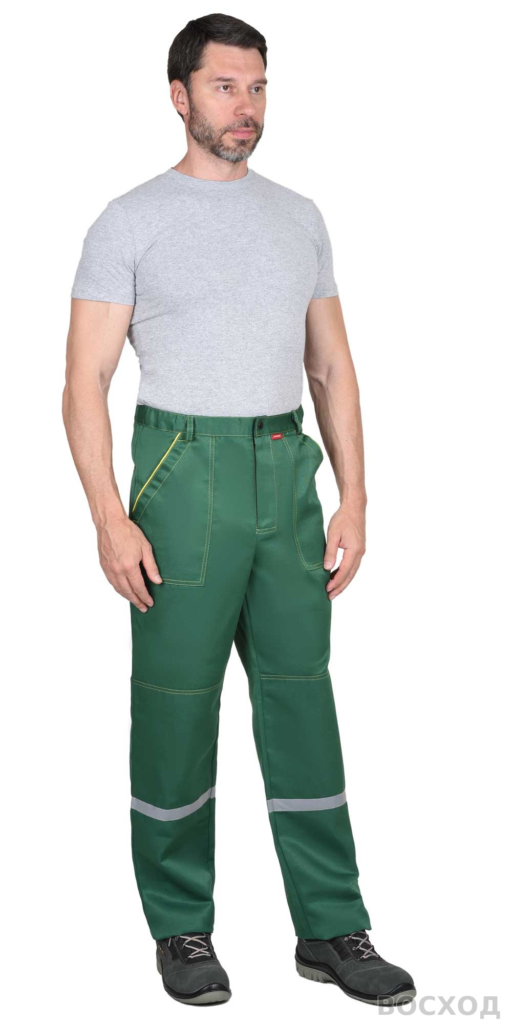 Костюм СИРИУС-МЕХАНИК куртка, брюки зелёный с жёлтым и СОП