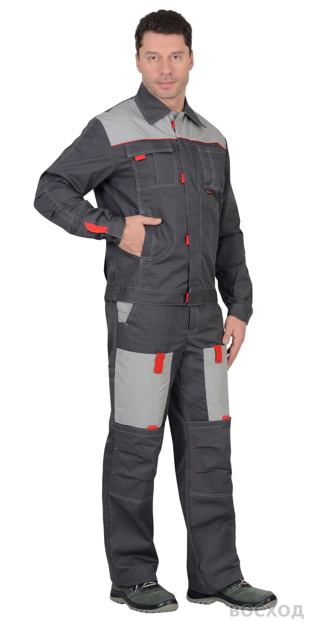 Костюм СИРИУС-ФАВОРИТ куртка, п/к т. со св.серым