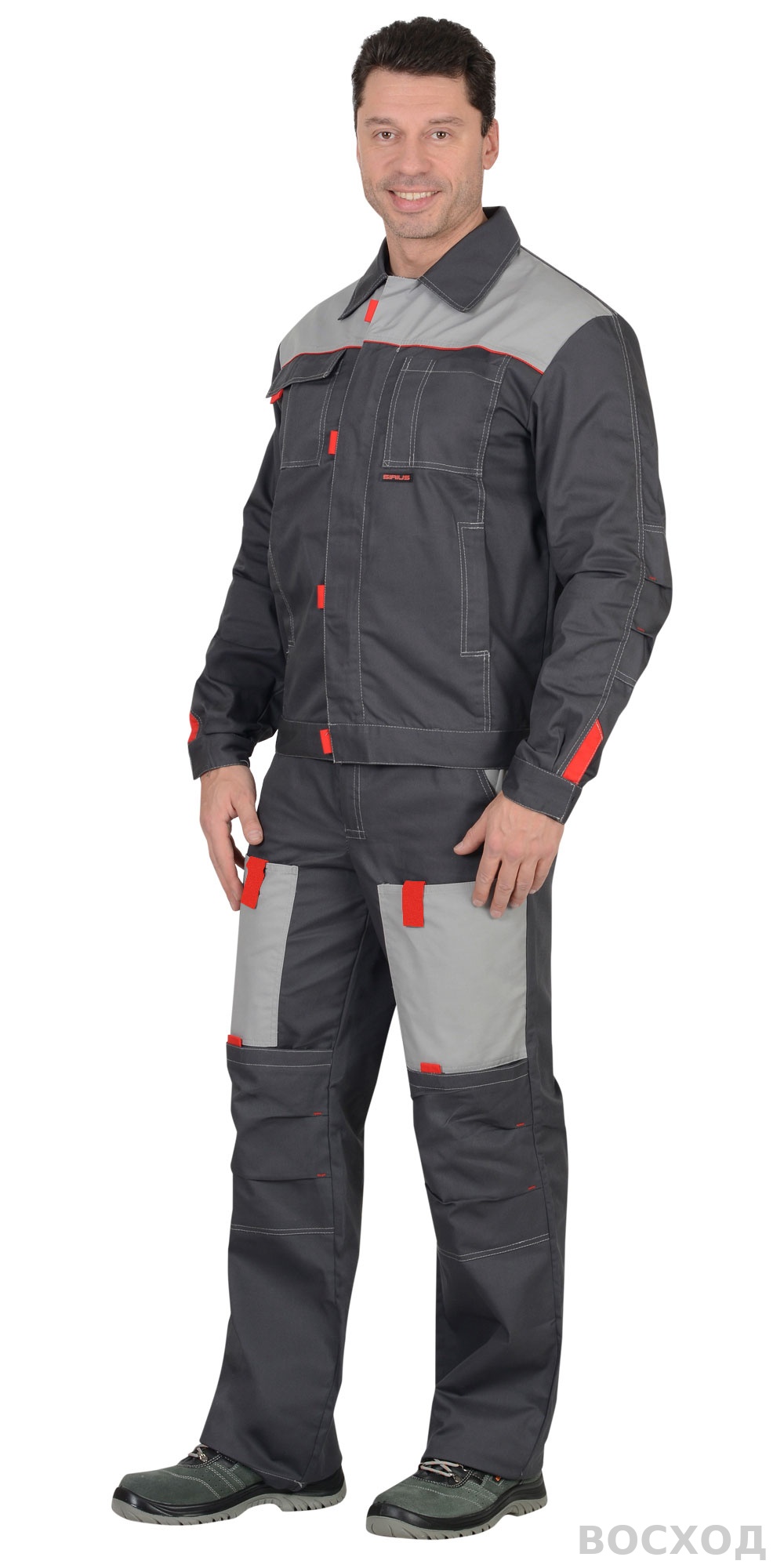 Костюм СИРИУС-ФАВОРИТ куртка, п/к т. со св.серым