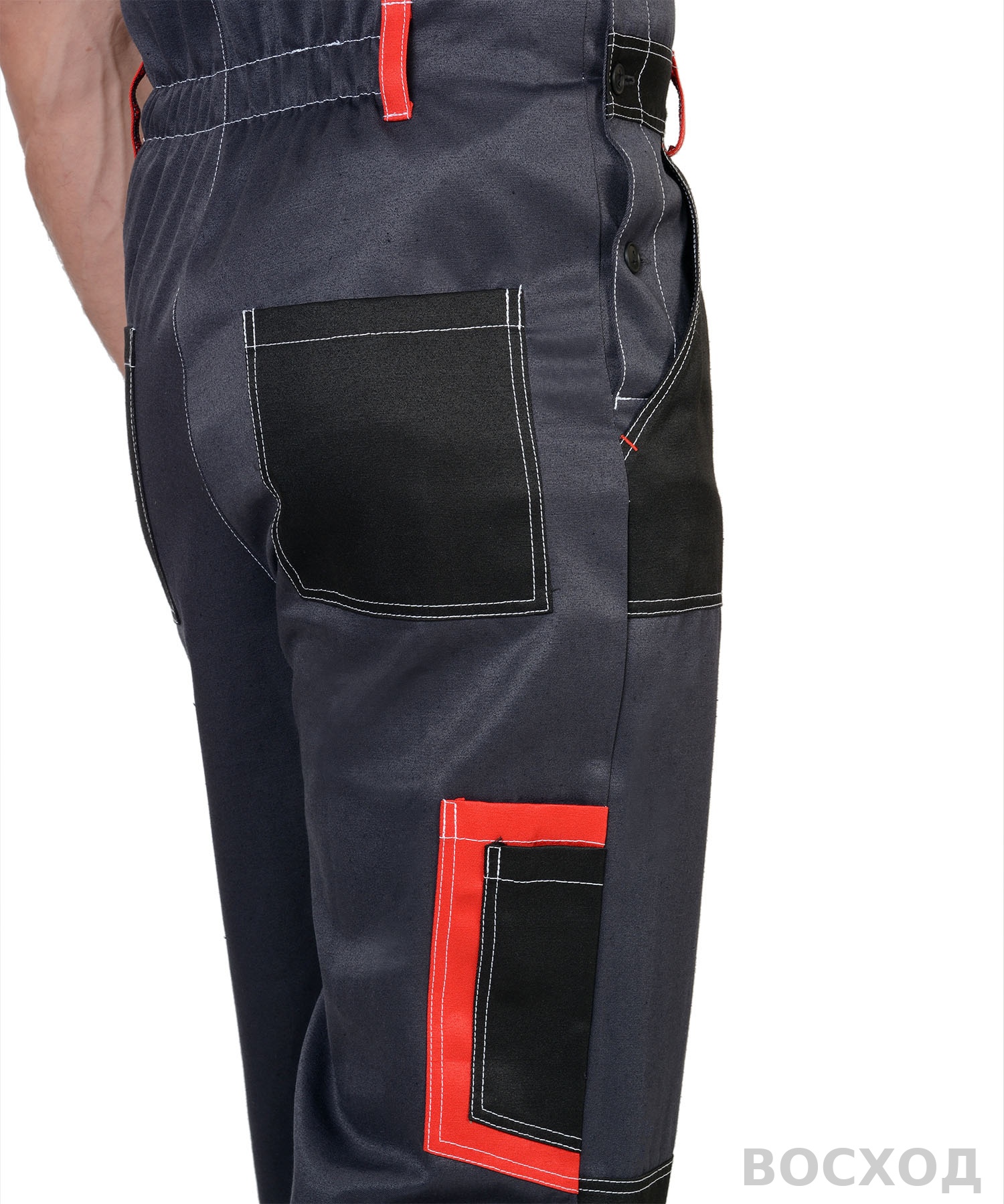 Костюм СИРИУС-ПОЛИНОМ куртка, п/к, темно- со светло-серым, черным, красным и СОП