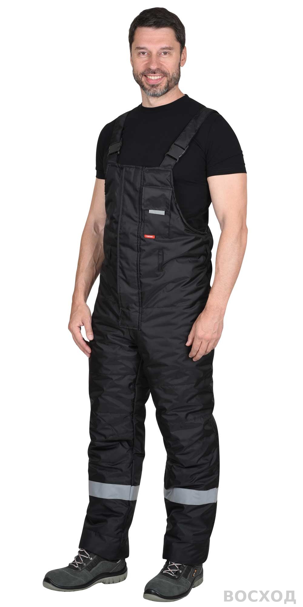 Костюм СИРИУС-НОРД ДВ куртка, п/к, черный с красным и СОП