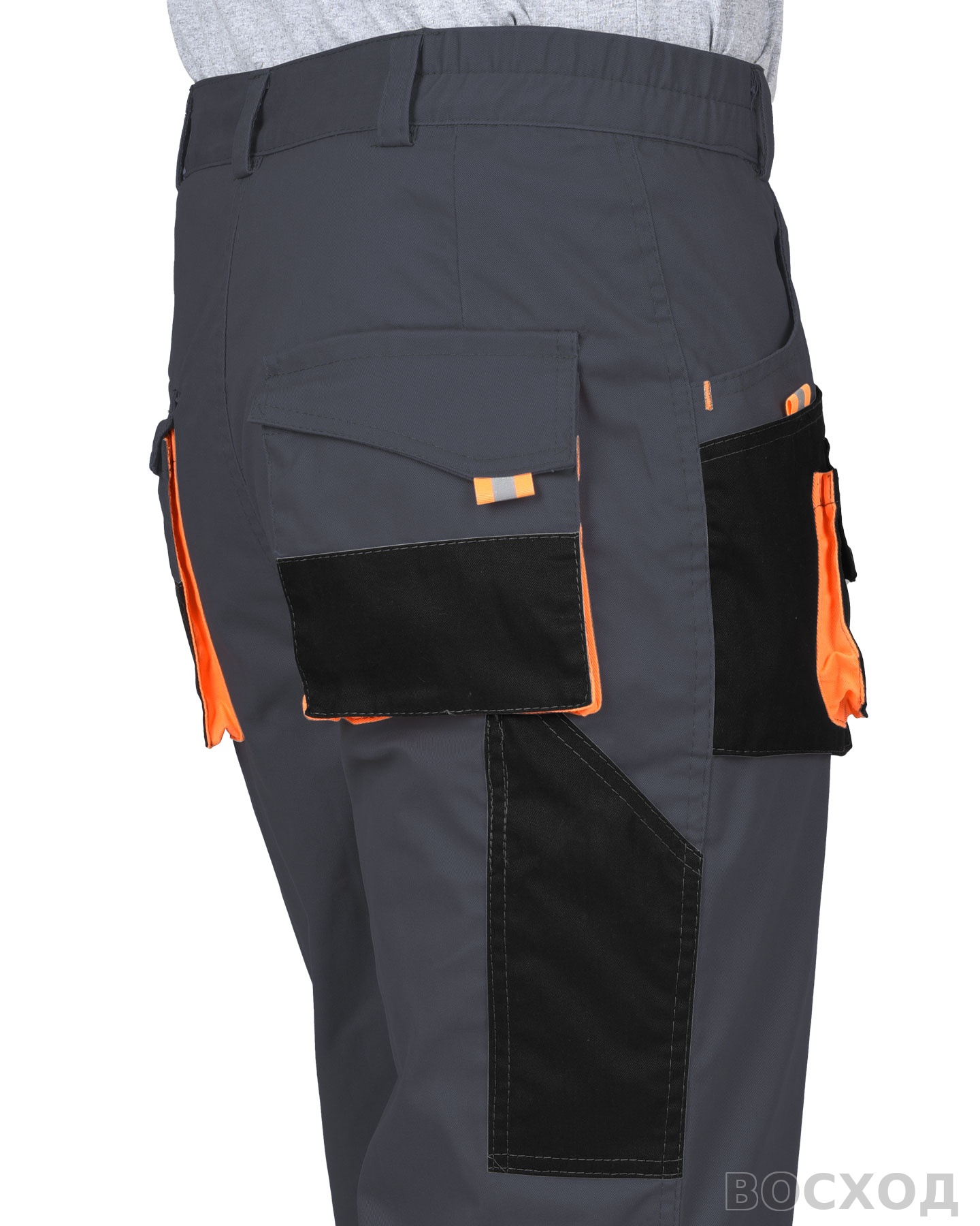 Брюки СИРИУС-МАНХЕТТЕН т. с оранж. и черным тк. стрейч пл. 250 г/кв.м