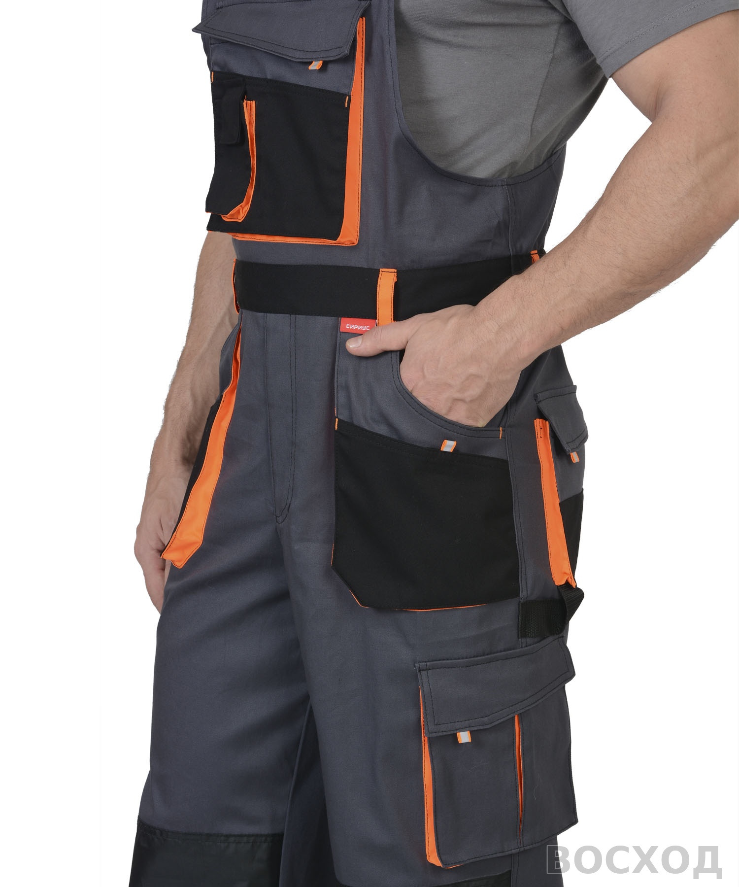 Полукомбинезон СИРИУС-МАНХЕТТЕН т. с оранж. и черным тк. стрейч пл. 250 г/кв.м