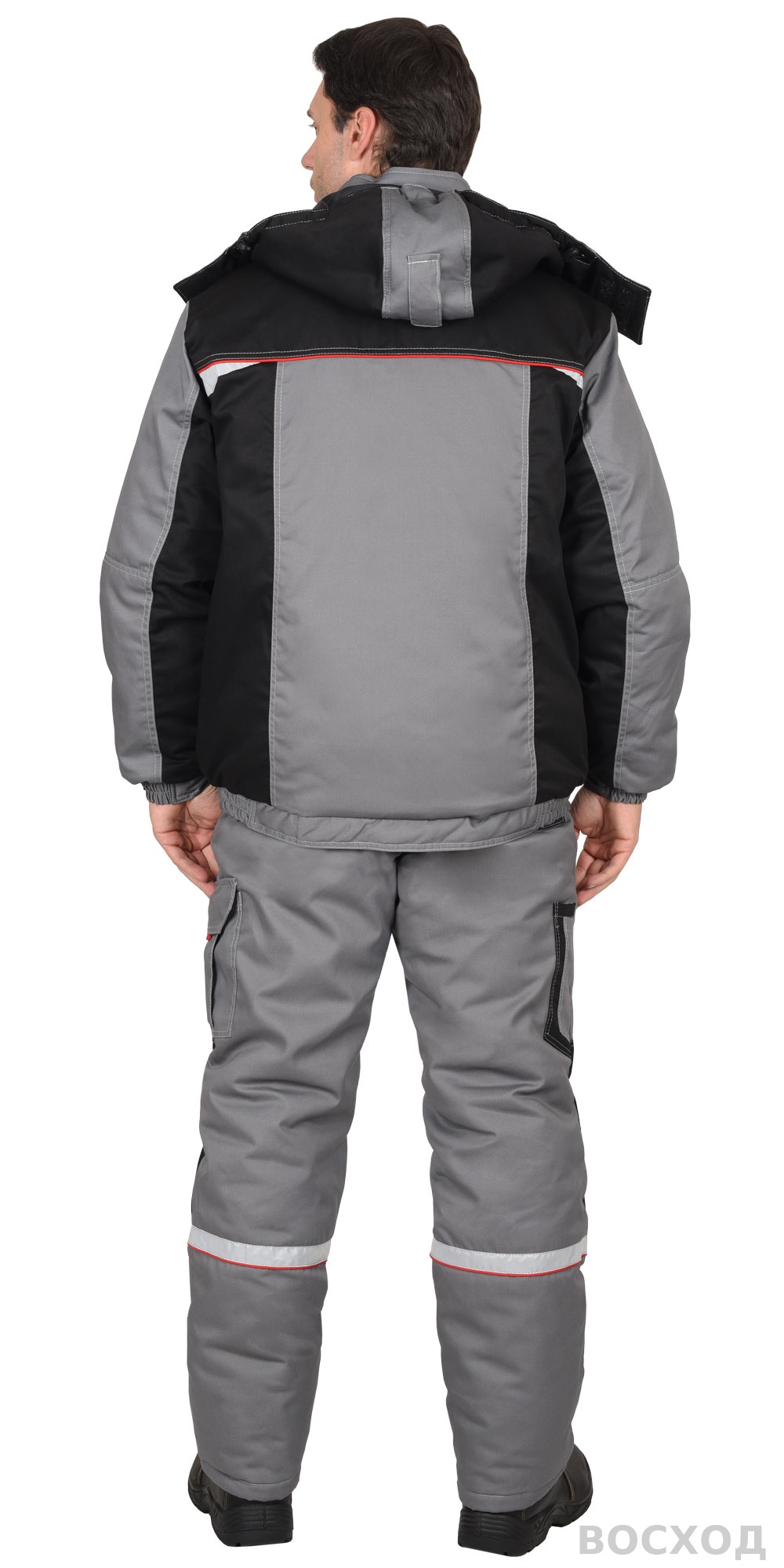 Костюм СИРИУС-СТАН куртка, п/к, с черной и красной отделкой