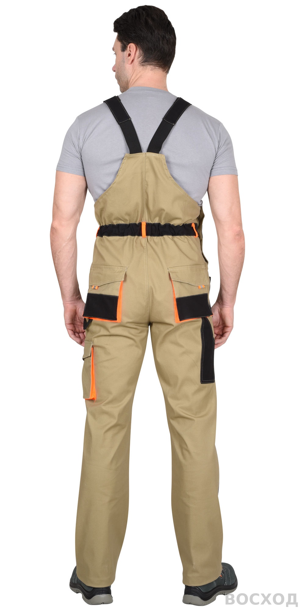 Полукомбинезон СИРИУС-МАНХЕТТЕН с оранж. и черным тк. мех. стрейч пл. 250г/кв.м