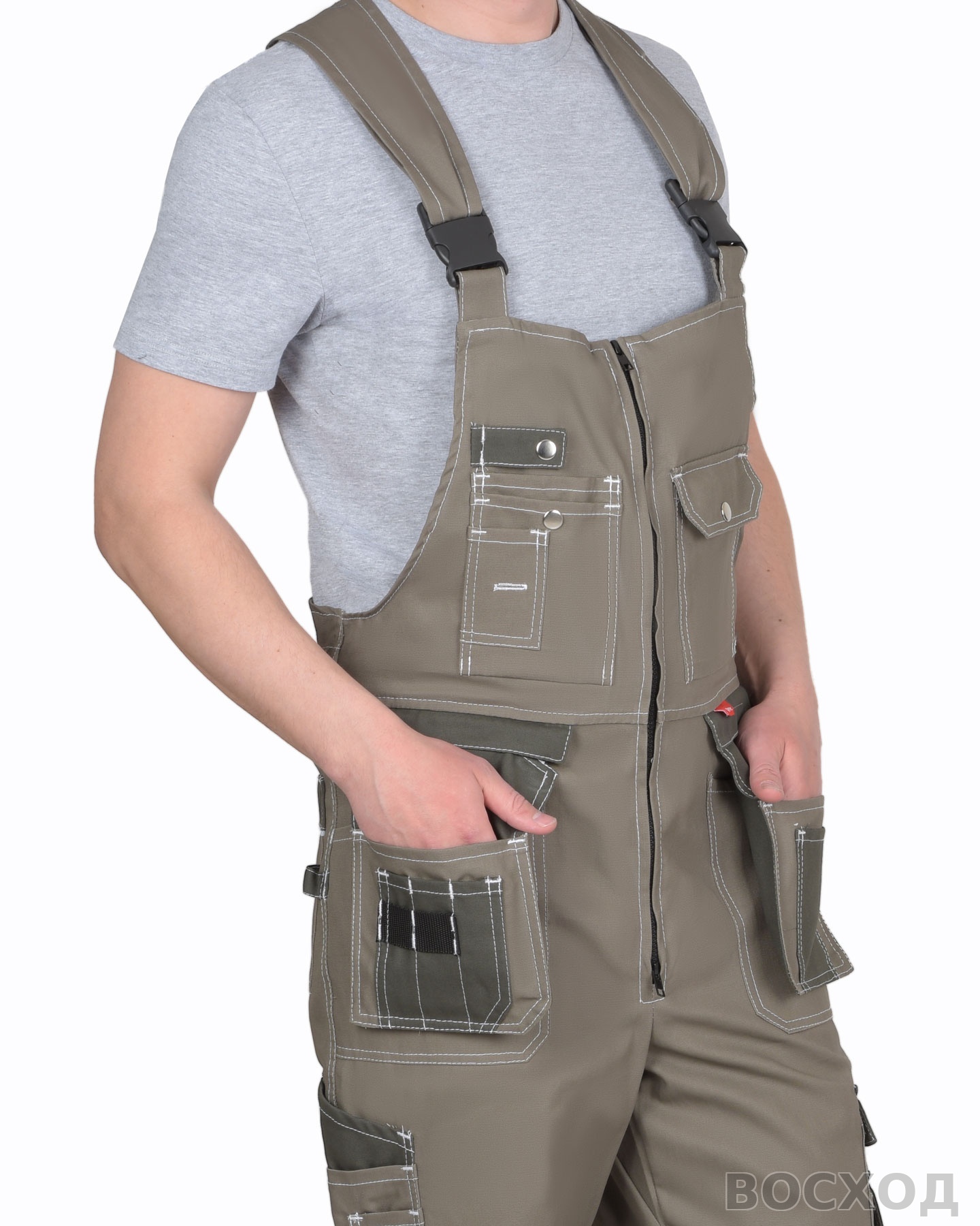 Полукомбинезон СИРИУС-ТОКИО т. с хаки 100%х/б пл. 265 г/кв.м