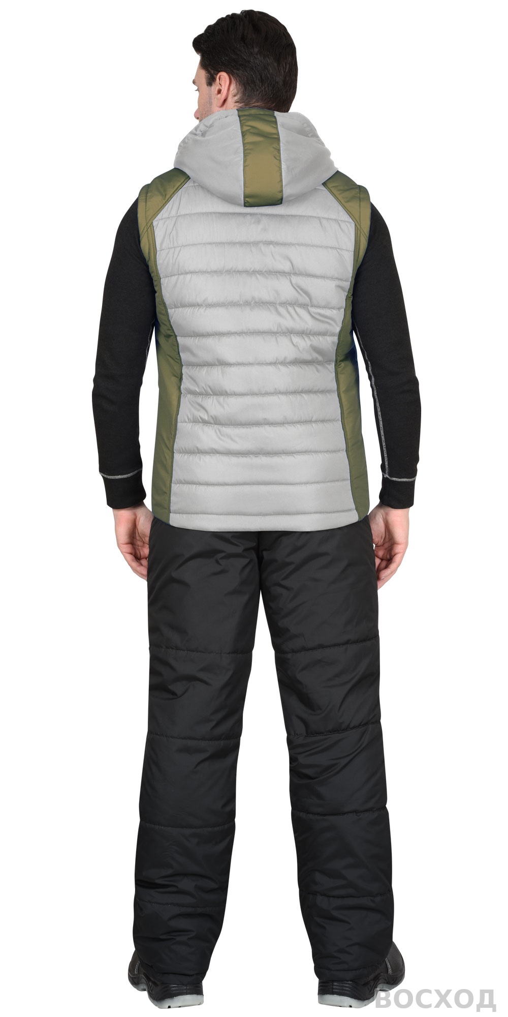 Жилет СИРИУС-УРБАН утепленный с капюшоном с оливковым