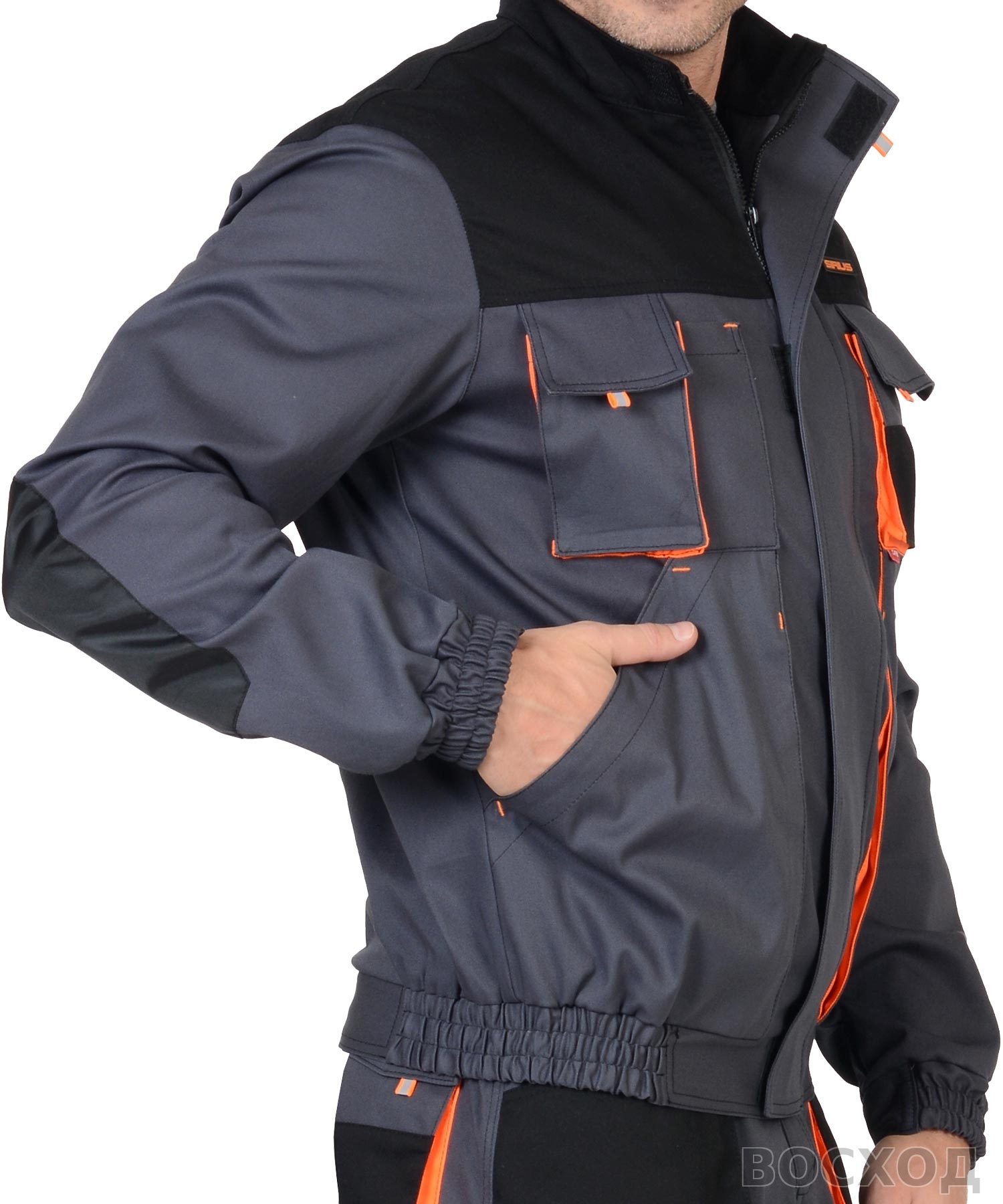 Костюм СИРИУС-МАНХЕТТЕН кор. кур., бр., т. с оранж. и черым тк. стрейч пл. 250 г/кв.м