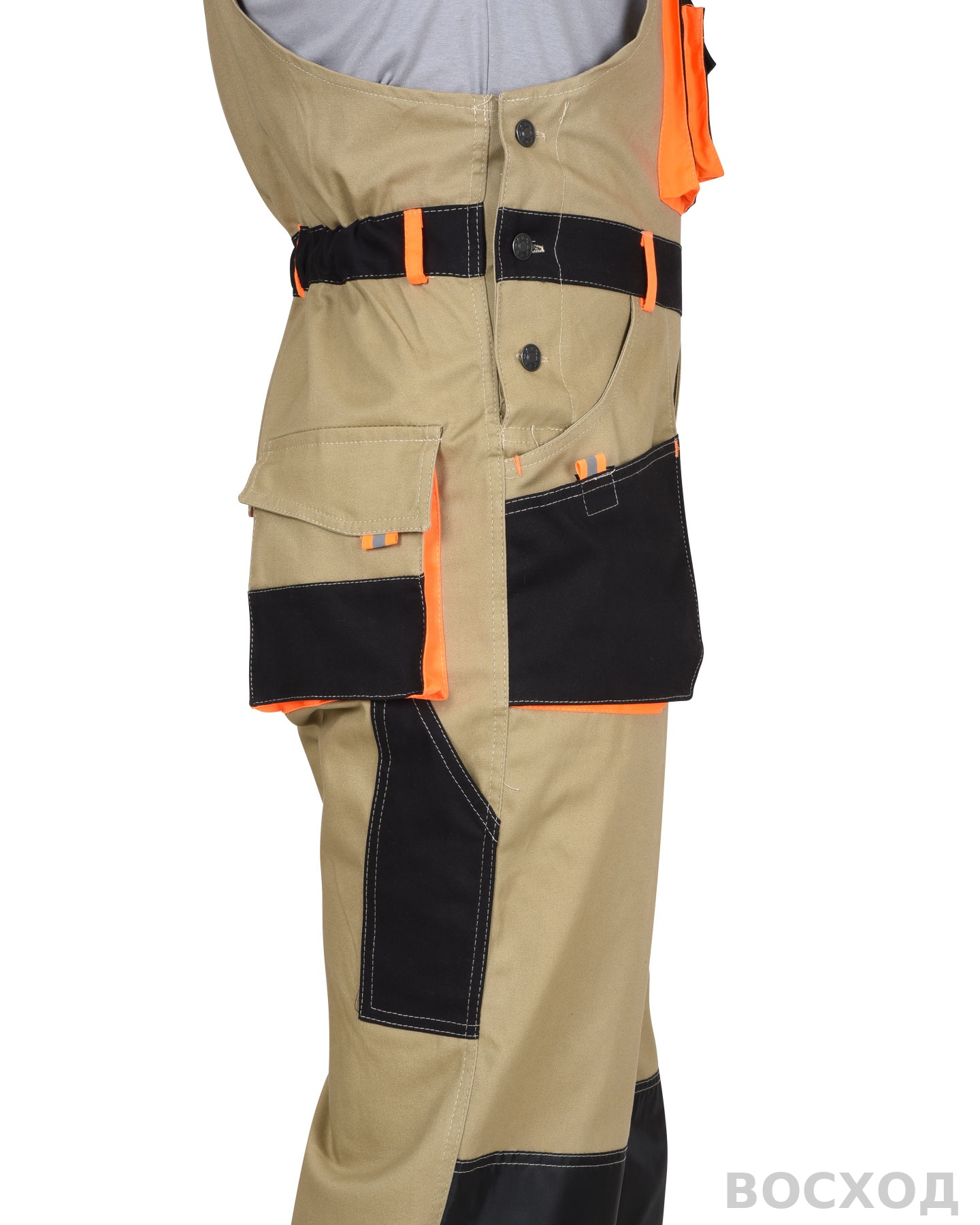 Костюм СИРИУС-МАНХЕТТЕН куртка, п/к с оранж. и черным тк. мех. стрейч пл. 250г/кв.м