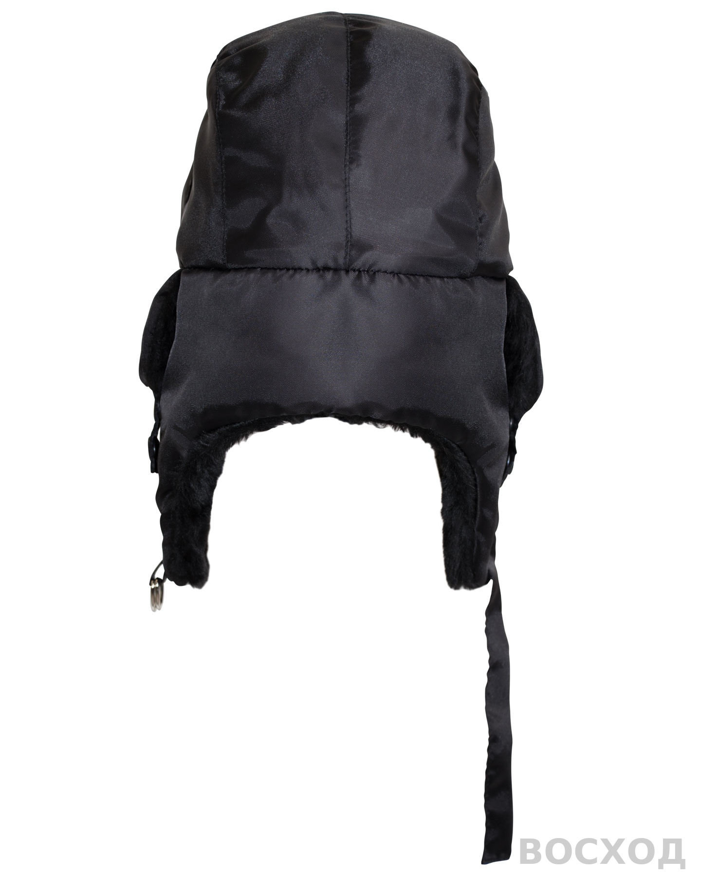 Шапка-ушанка СИРИУС-ЕВРО плюс черная (тк. Оксфорд)