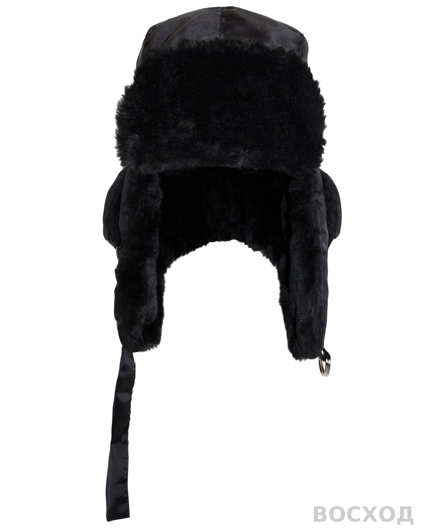 Шапка-ушанка "ЕВРО плюс" черная (тк. Оксфорд)