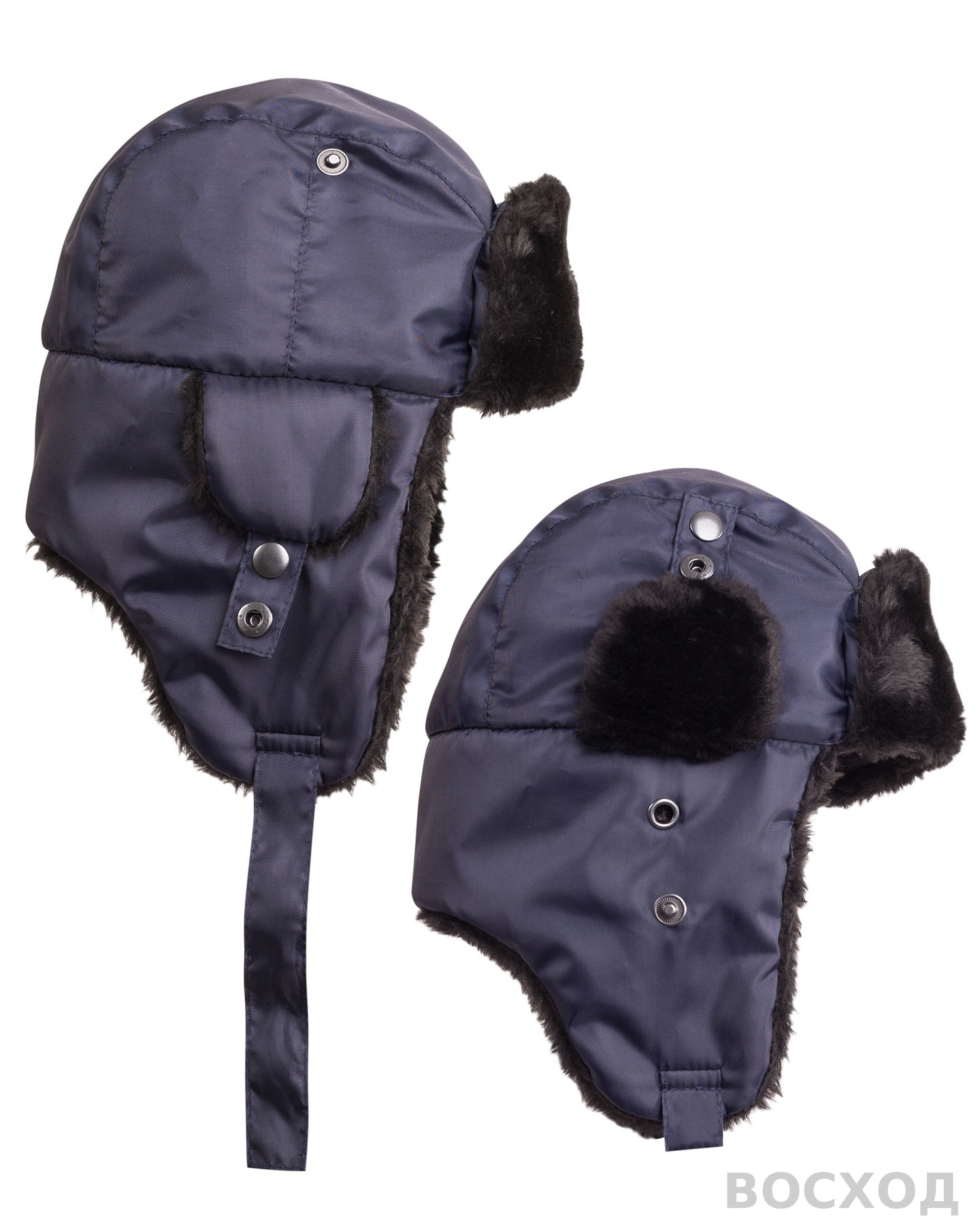 Шапка-ушанка СИРИУС-ЕВРО плюс т.синяя (тк. Оксфорд)