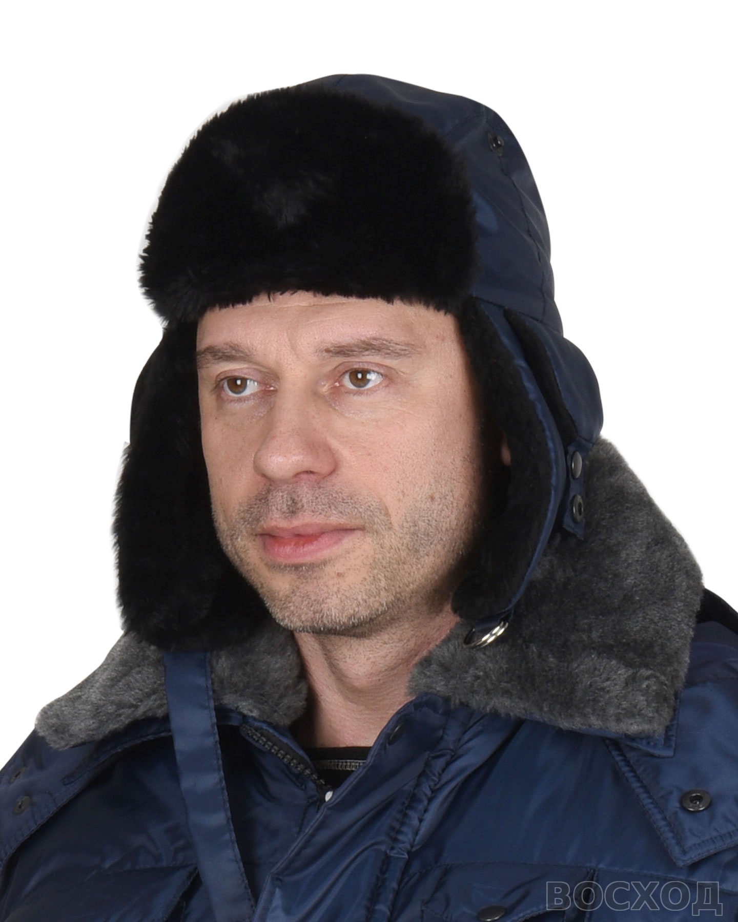 Шапка-ушанка "ЕВРО плюс" т.синяя (тк. Оксфорд) - изображение 3