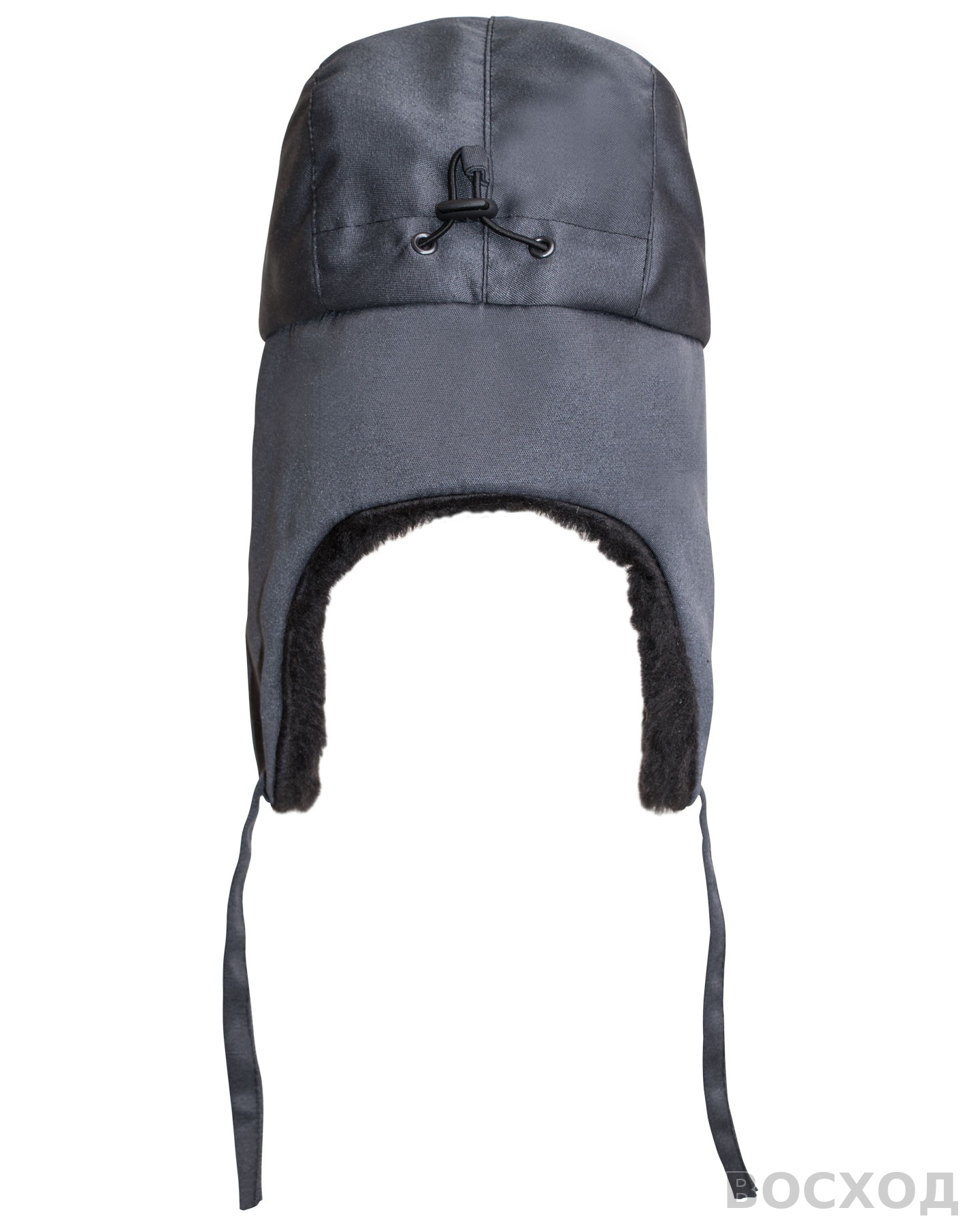 Шапка-ушанка СИРИУС-ЛЮКС т.серая (тк. смесовая)