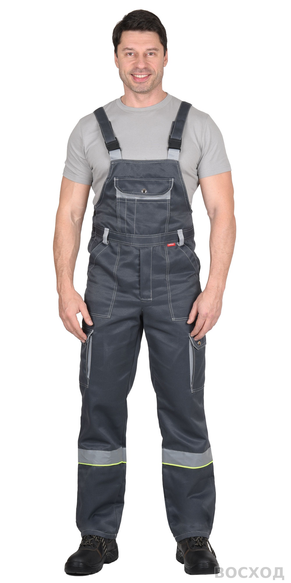 Костюм СИРИУС-ТИТАН куртка, п/к со св.серым и СОП и лимонным кантом