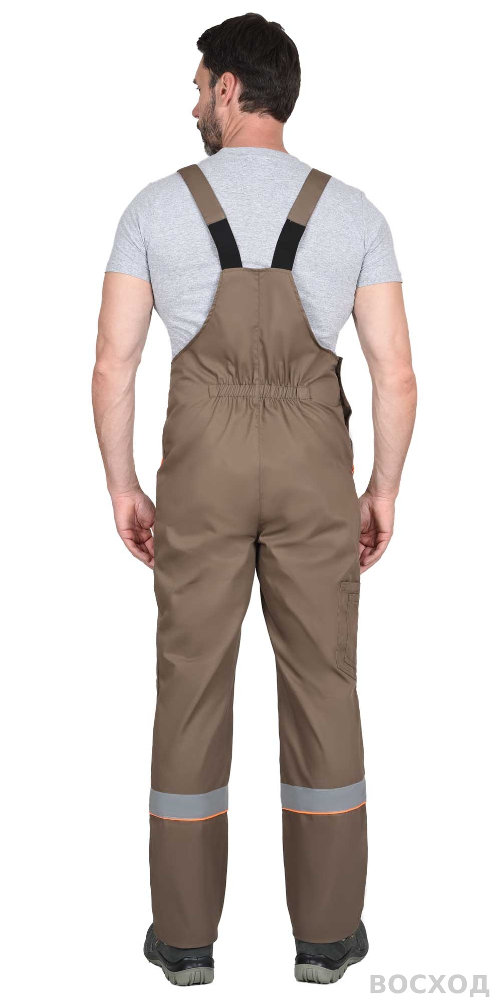 Костюм СИРИУС-МАСТЕР летний: куртка, полукомбинезон, кофейный с тёмно-коричневой отделкой