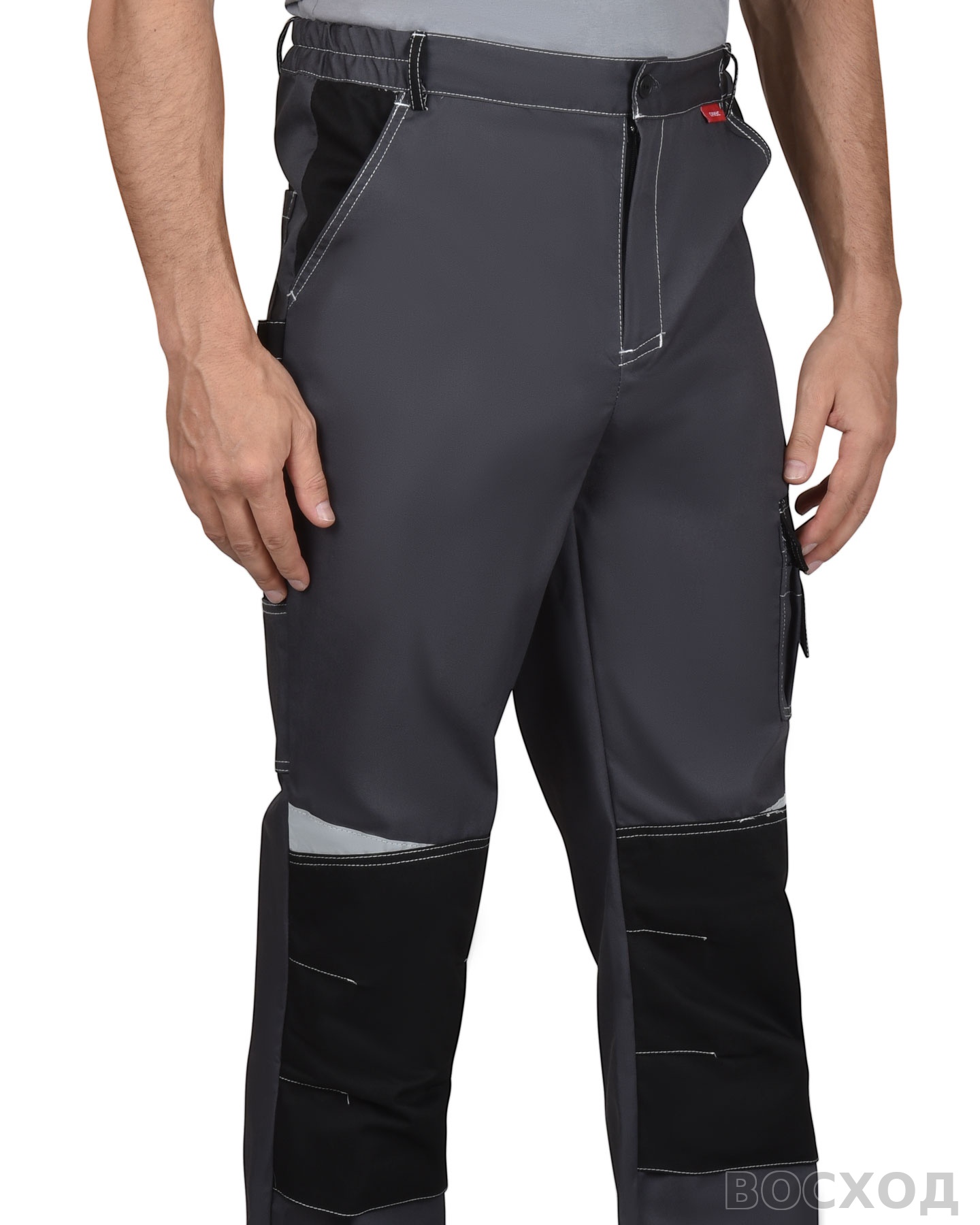 Костюм СИРИУС-ФАВОРИТ-МЕГА мужской летний, куртка и брюки, с красным и черным, СОП