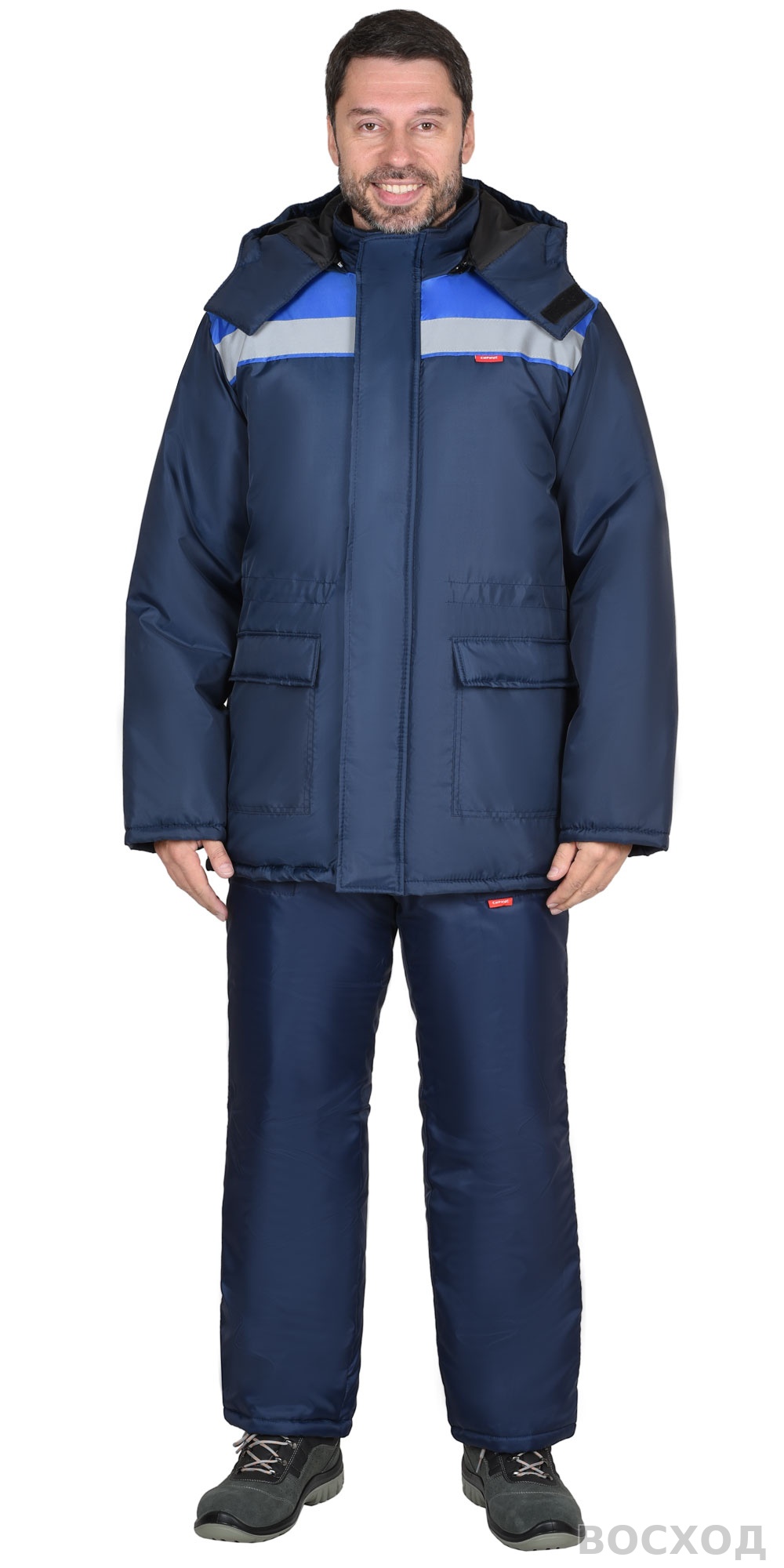 Куртка СИРИУС-БРИГАДИР темно-синяя с васильковым и СОП