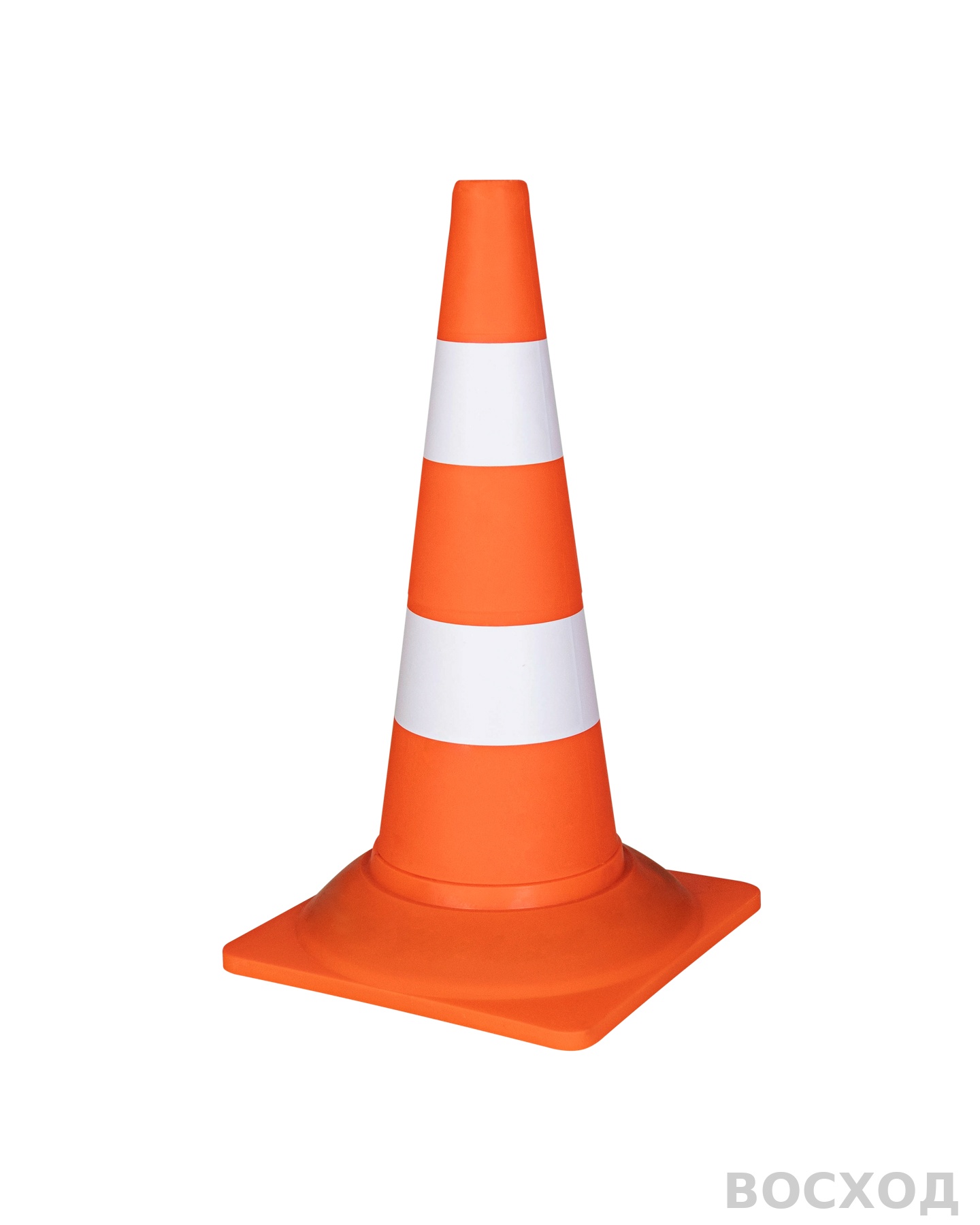 Конус сигнальный дорожный КС-2,4 520 мм с утяжелителем, две белых полосы