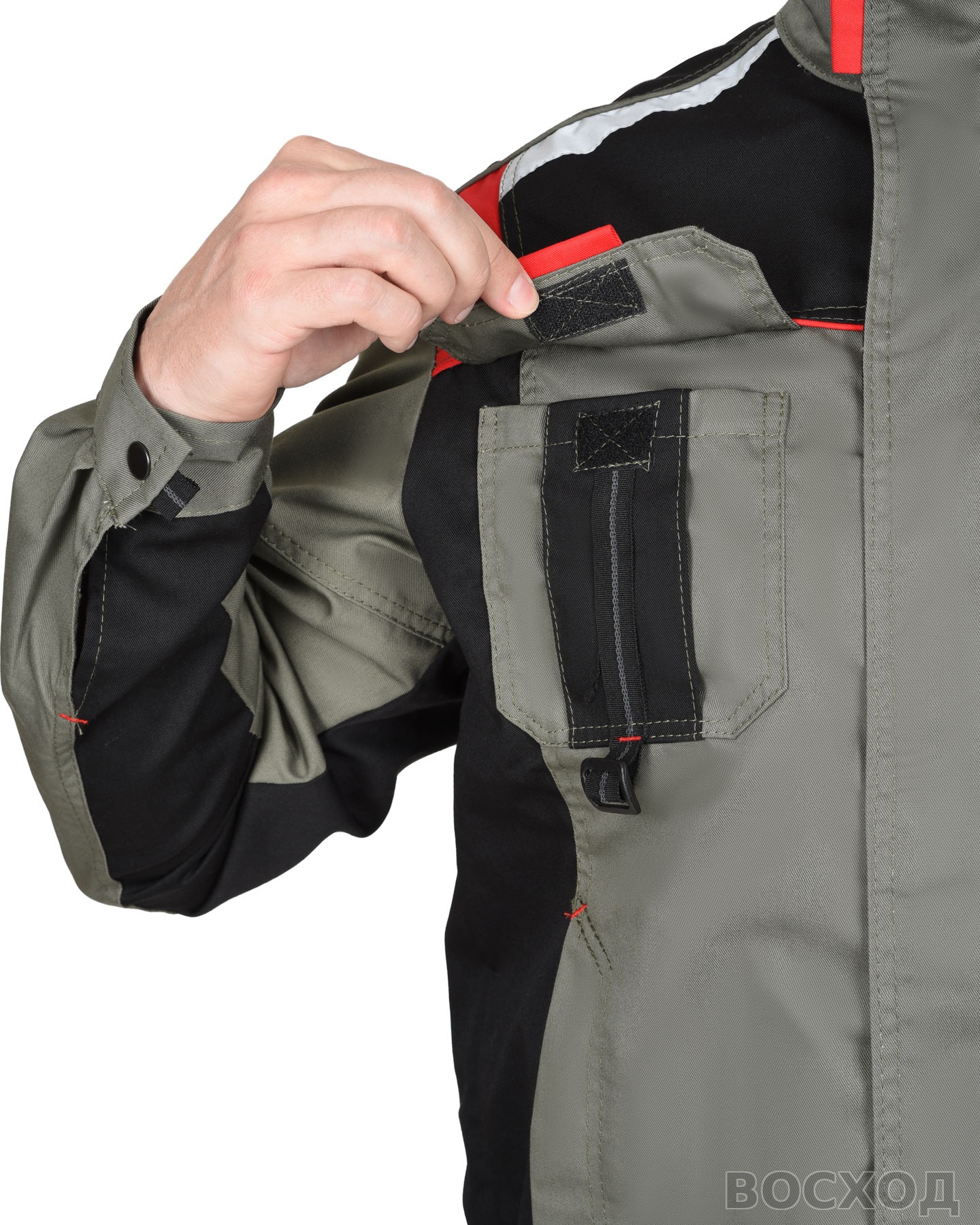 Костюм СИРИУС-СТАН куртка, брюки с черной и красной отделкой