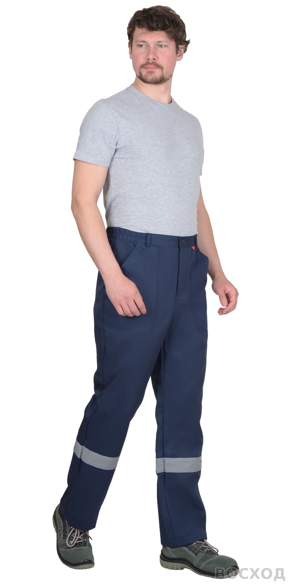 Костюм СИРИУС-МАСТЕР куртка, брюки, тёмно- с васильковым и СОП