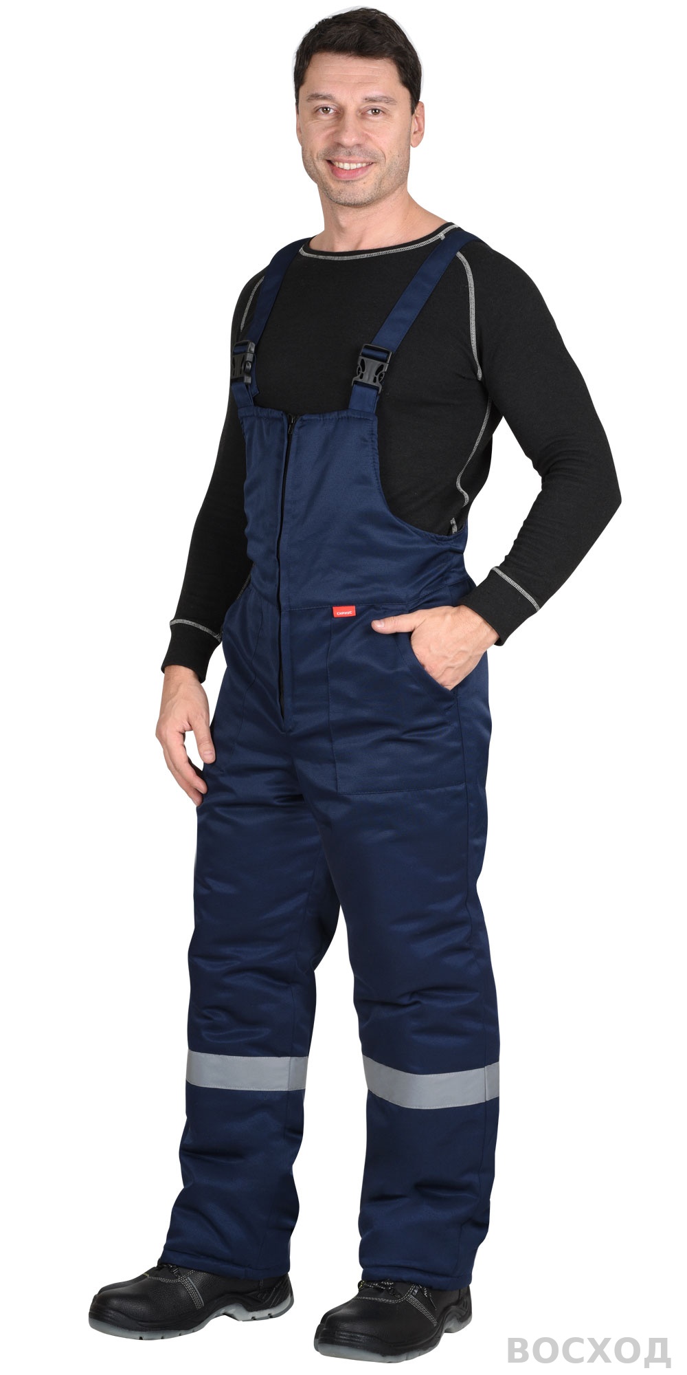 Костюм СИРИУС-РОСТ-НОРД-2 зимний, куртка, п/к, темно- с васильковым и СОП