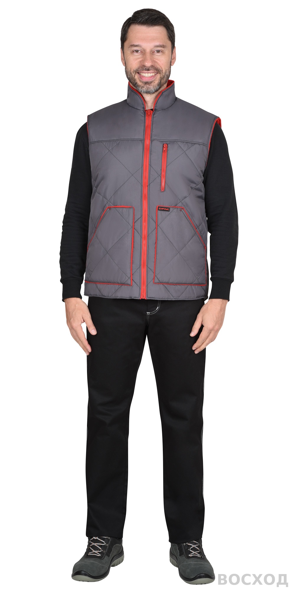 Жилет СИРИУС-ЕВРОПА удлиненный (на подкладке флис) т. (оттенок Баклажан)