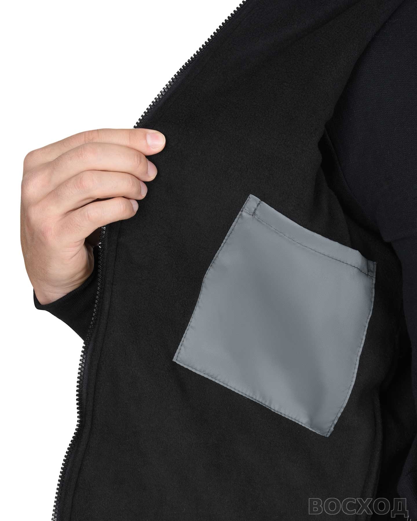 Жилет СИРИУС-ЕВРОПА удлиненный (на подкладке флис черный) графит