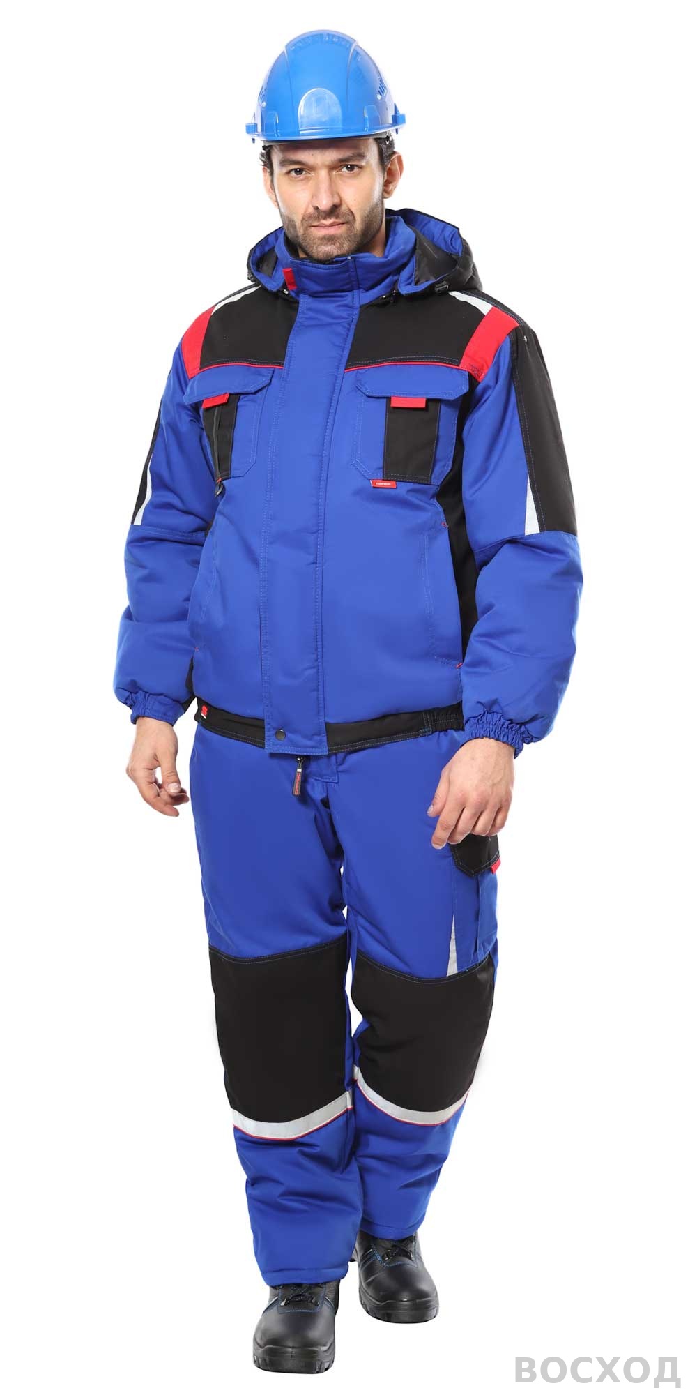 Костюм СИРИУС-СТАН зимний: куртка, п/к с черным и красным