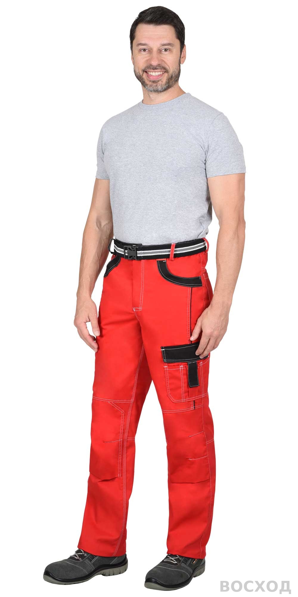 Брюки СИРИУС-ПРЕСТИЖ мужские летние красные с черным