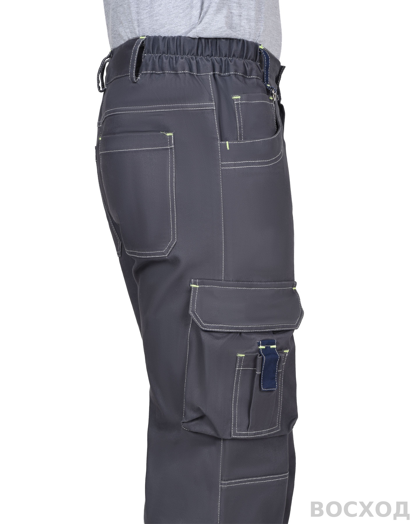 Брюки СИРИУС-ДЖЕТ т. с синим тк. стрейч с ВО