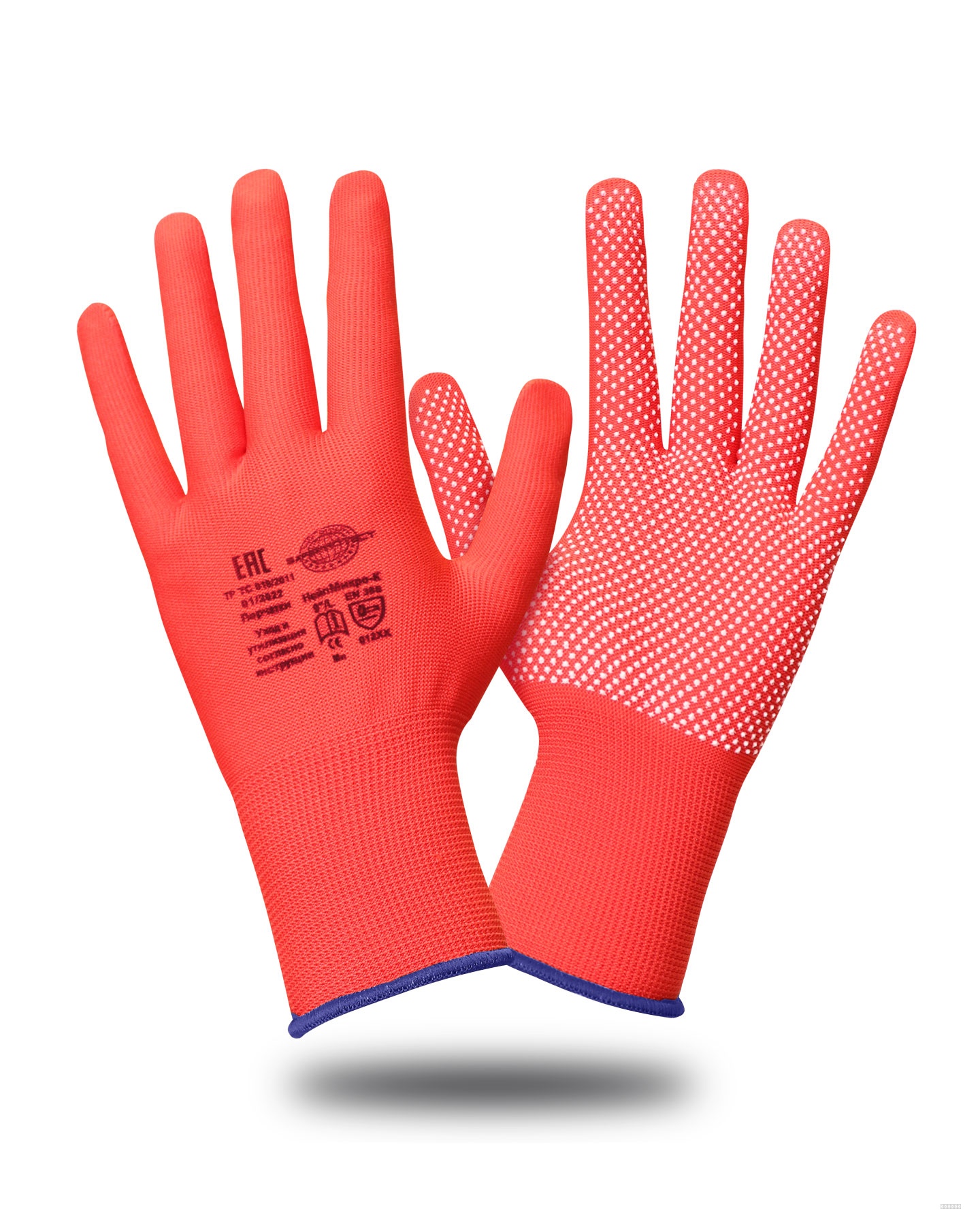Перчатки НейпМикро-К Safeprotect® (нейлон+ПВХ-микроточка, красный)