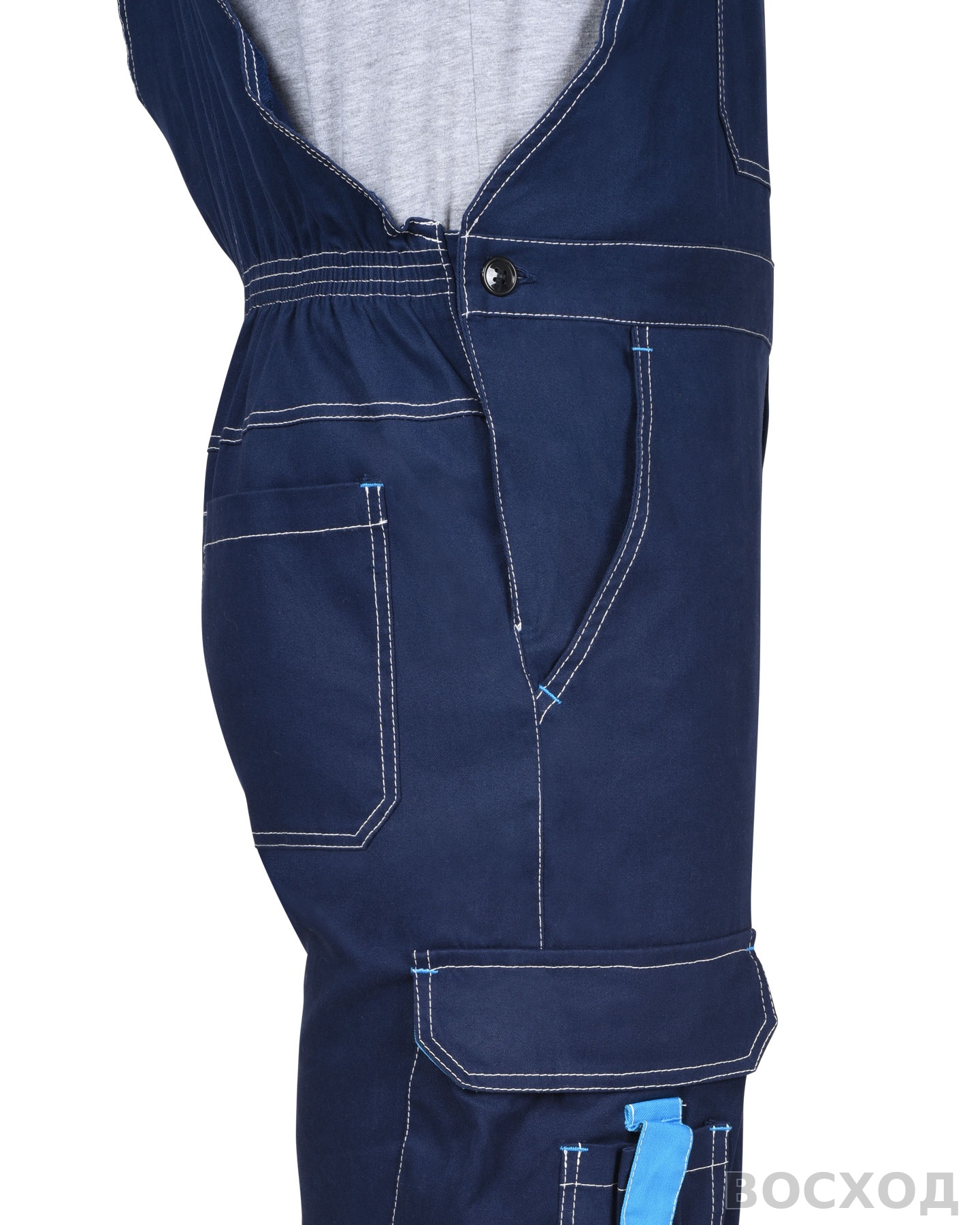 Костюм СИРИУС-ДЖЕТ куртка, полукомбинезон с голубым тк. мех. стрейч с ВО