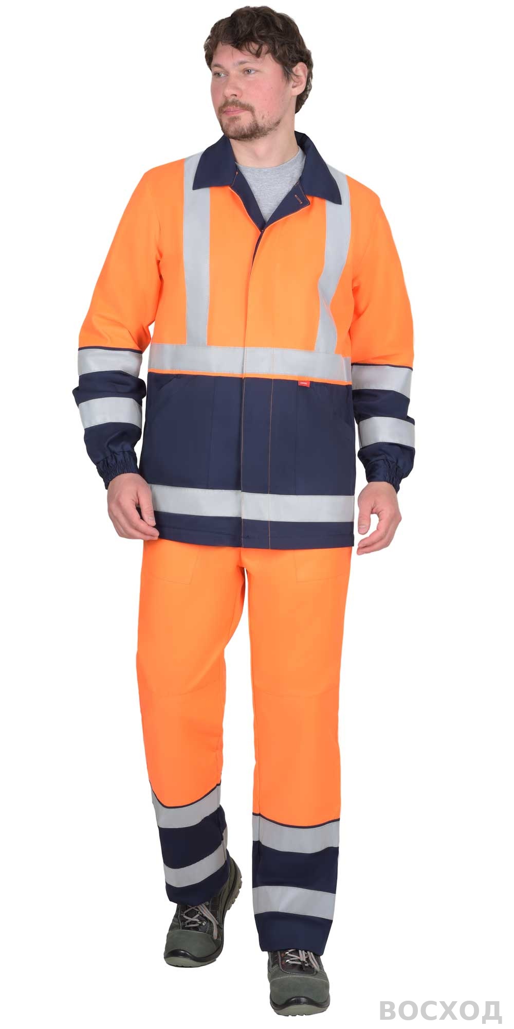 Костюм СИРИУС-ТЕРМИНАЛ-3-РОСС куртка, брюки оранжевая с темно-синим