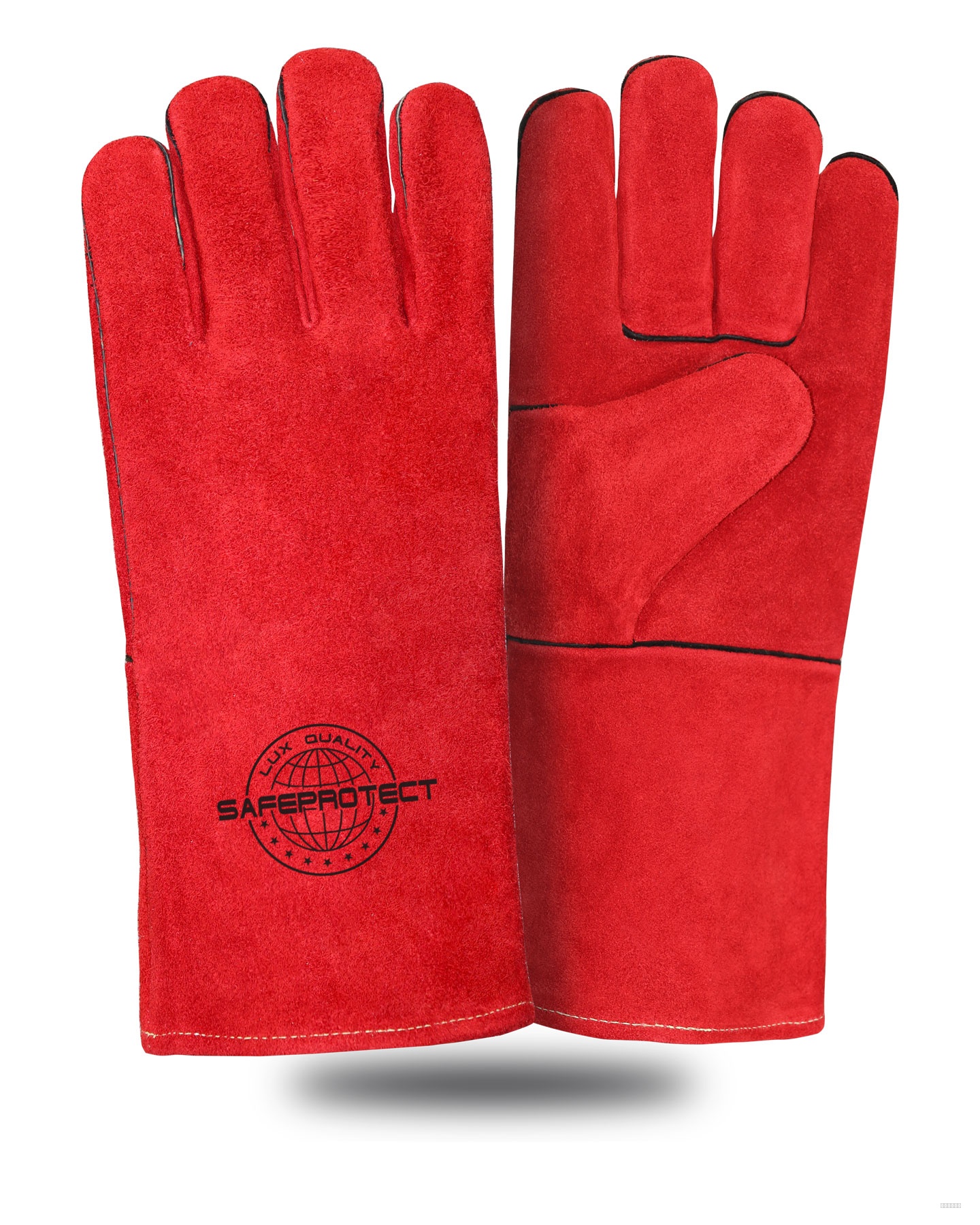Краги спилковые ЯМАЛ Safeprotect® красные (флисовая подкладка) р.10,5 (х12х60)