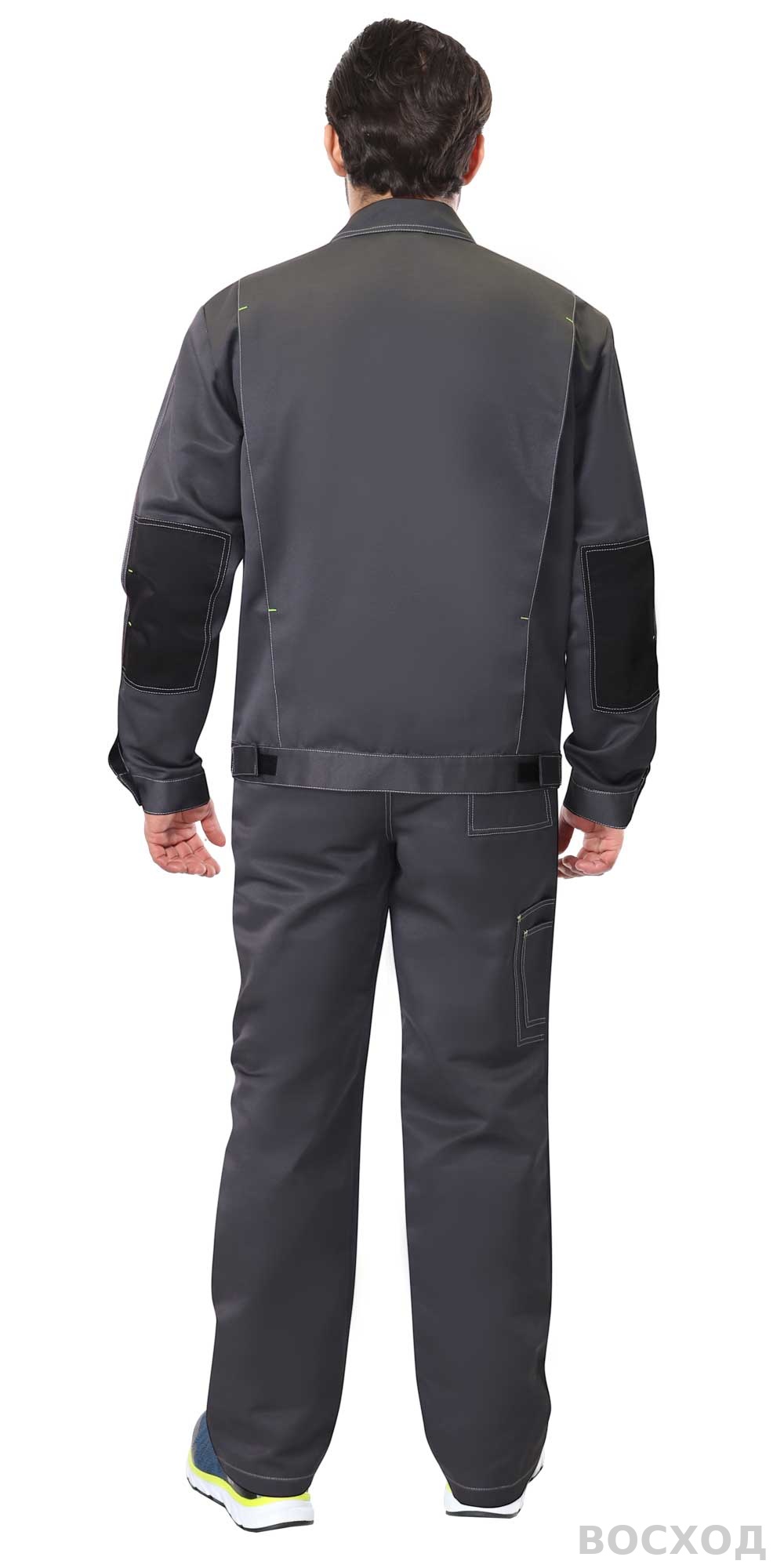 Костюм СИРИУС-ФАВОРИТ куртка, брюки т. с черным и лимонным кантом