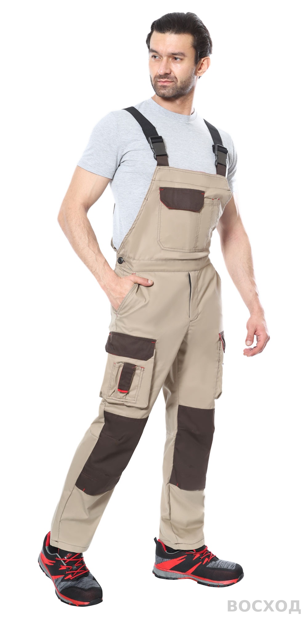 Полукомбинезон СИРИУС-ДЖЕТ БРАУН с т.коричневым тк. мех. стрейч с ВО