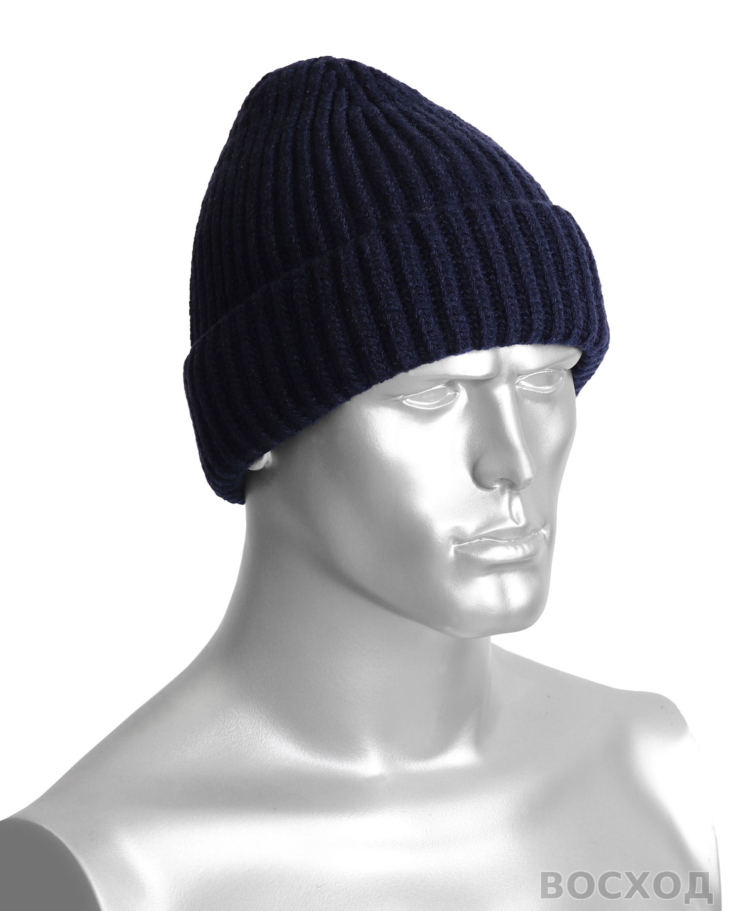 Шапка полушерстяная зимняя, утеплитель флис, цвет темно