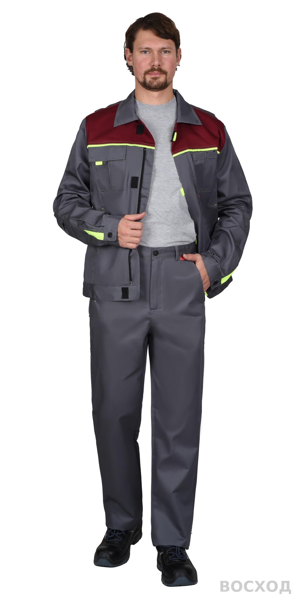 Костюм СИРИУС-ФАВОРИТ куртка, брюки с бордовым