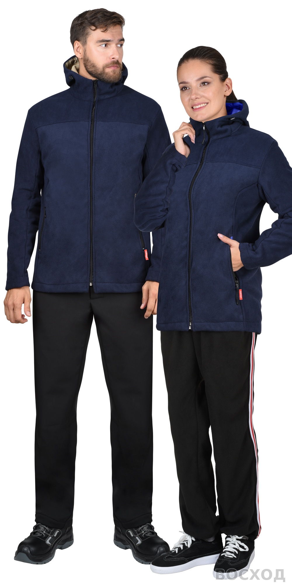 Куртка флисовая СИРИУС-ТЕХНО синяя (флис дублированный)