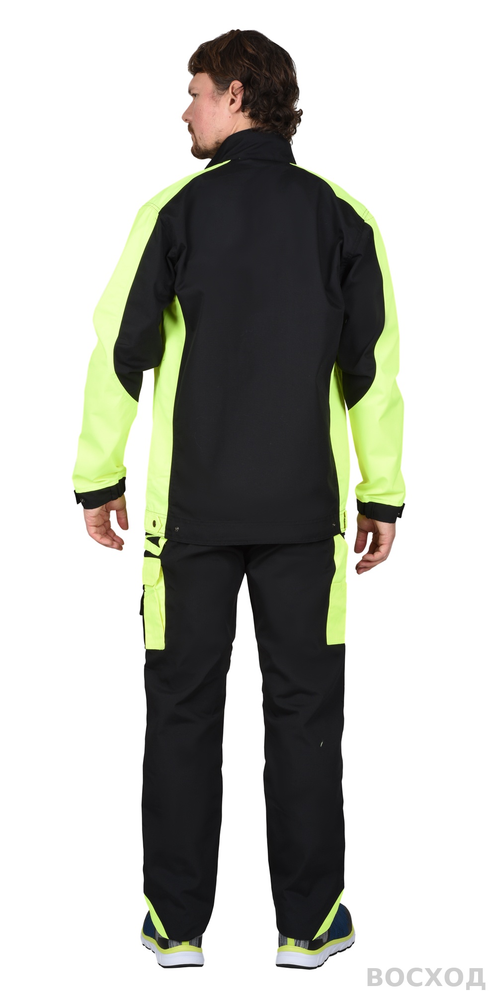 Костюм СИРИУС-ОНИКС куртка, брюки черный с лимонным